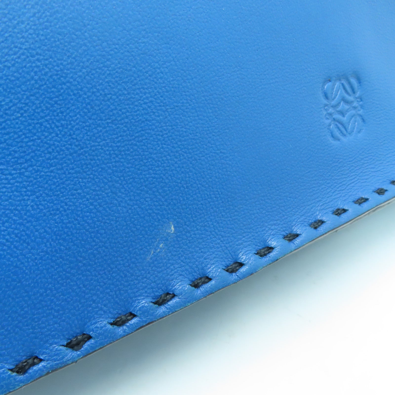 LOEWE 【激減優惠】羊皮皮革Shoulder Bag銀扣肩背袋藍色