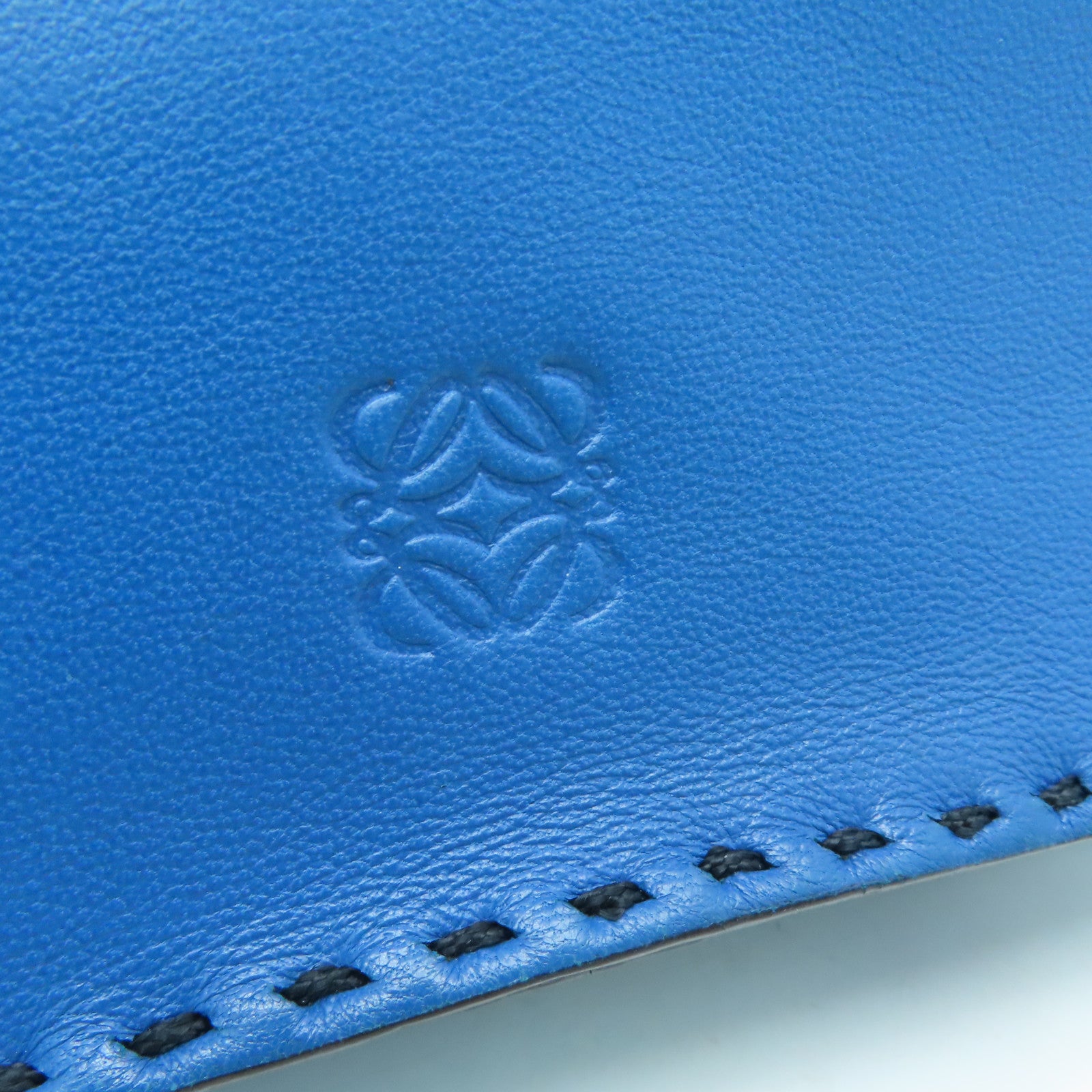 LOEWE 【激減優惠】羊皮皮革Shoulder Bag銀扣肩背袋藍色