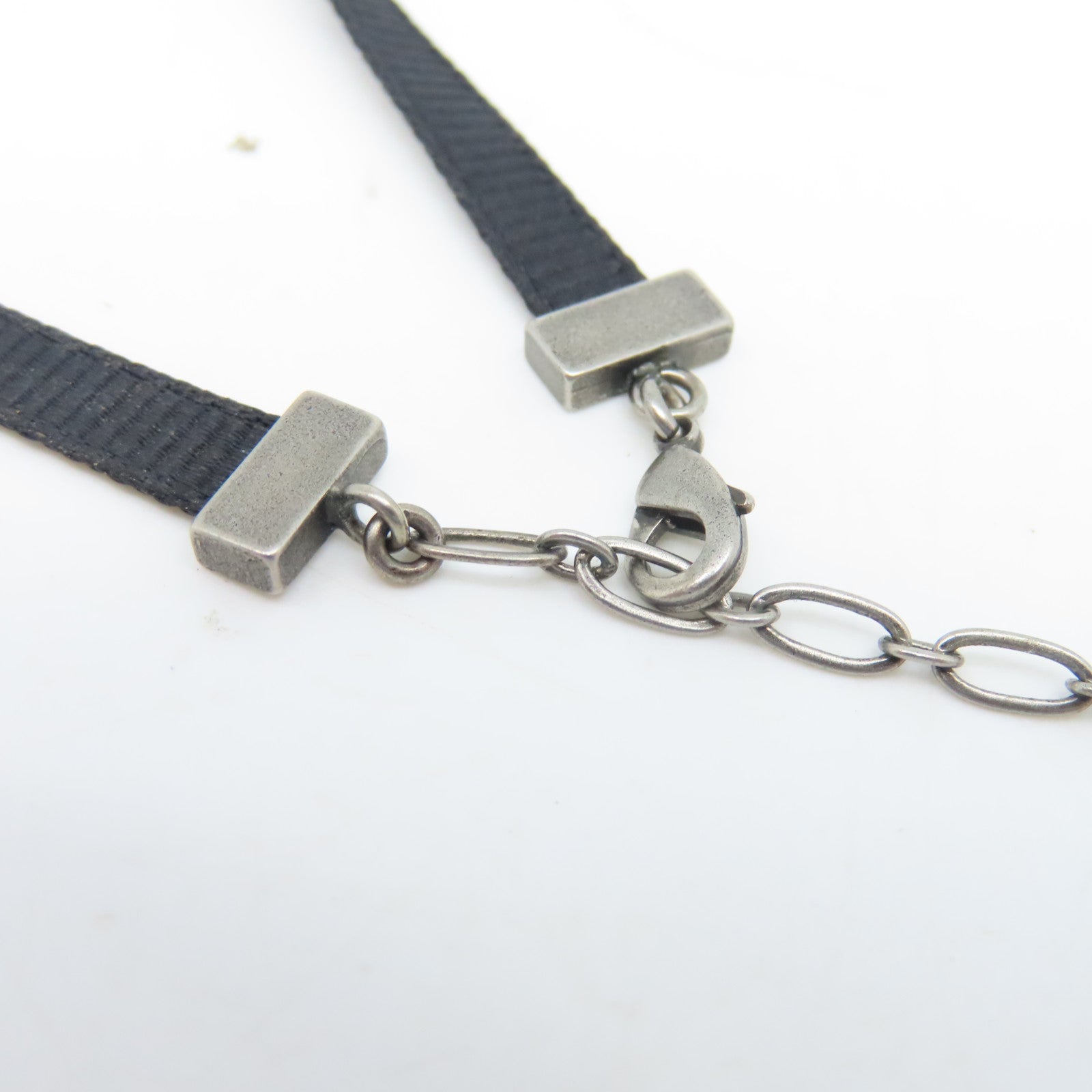 Dior 帆布/金屬Necklace項鍊黑色/銀色