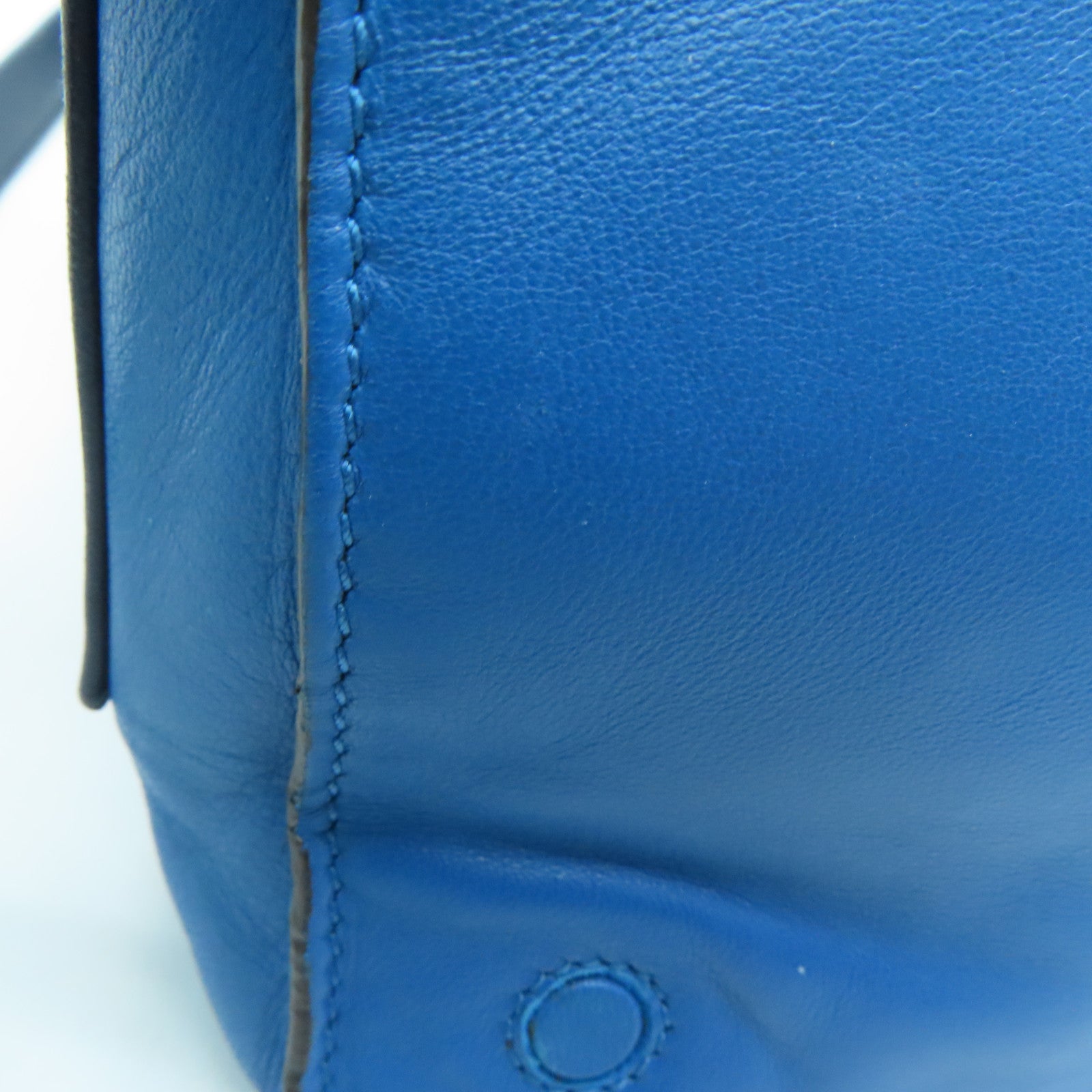 LOEWE 【激減優惠】羊皮皮革Shoulder Bag銀扣肩背袋藍色