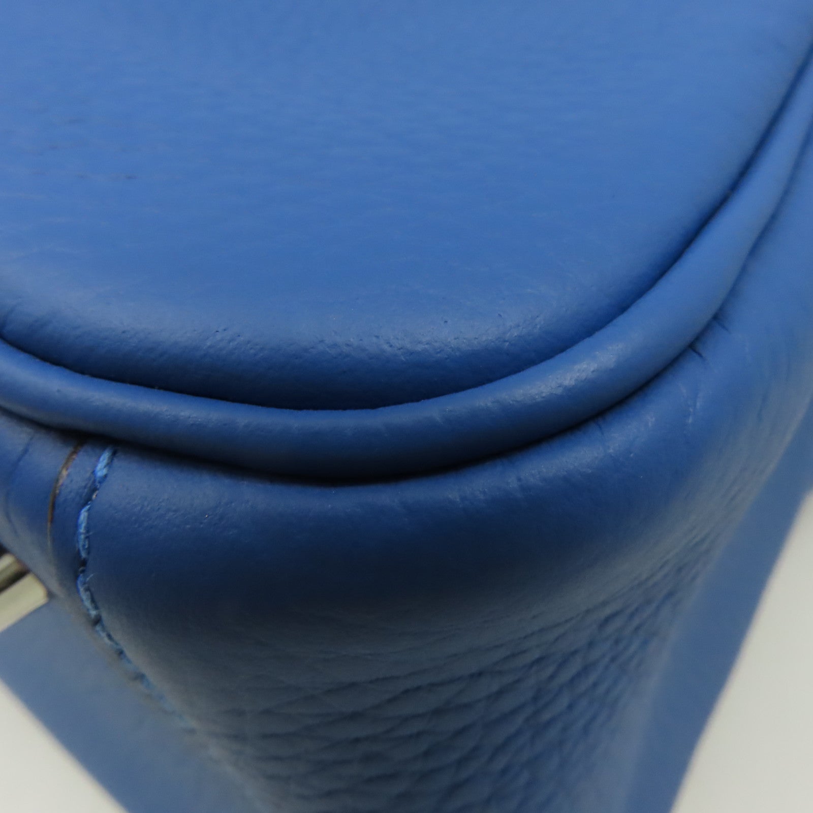 HERMES Clemence皮革Lindy 26 Shoulder Bag銀扣肩背袋Blue Royal/皇室藍色