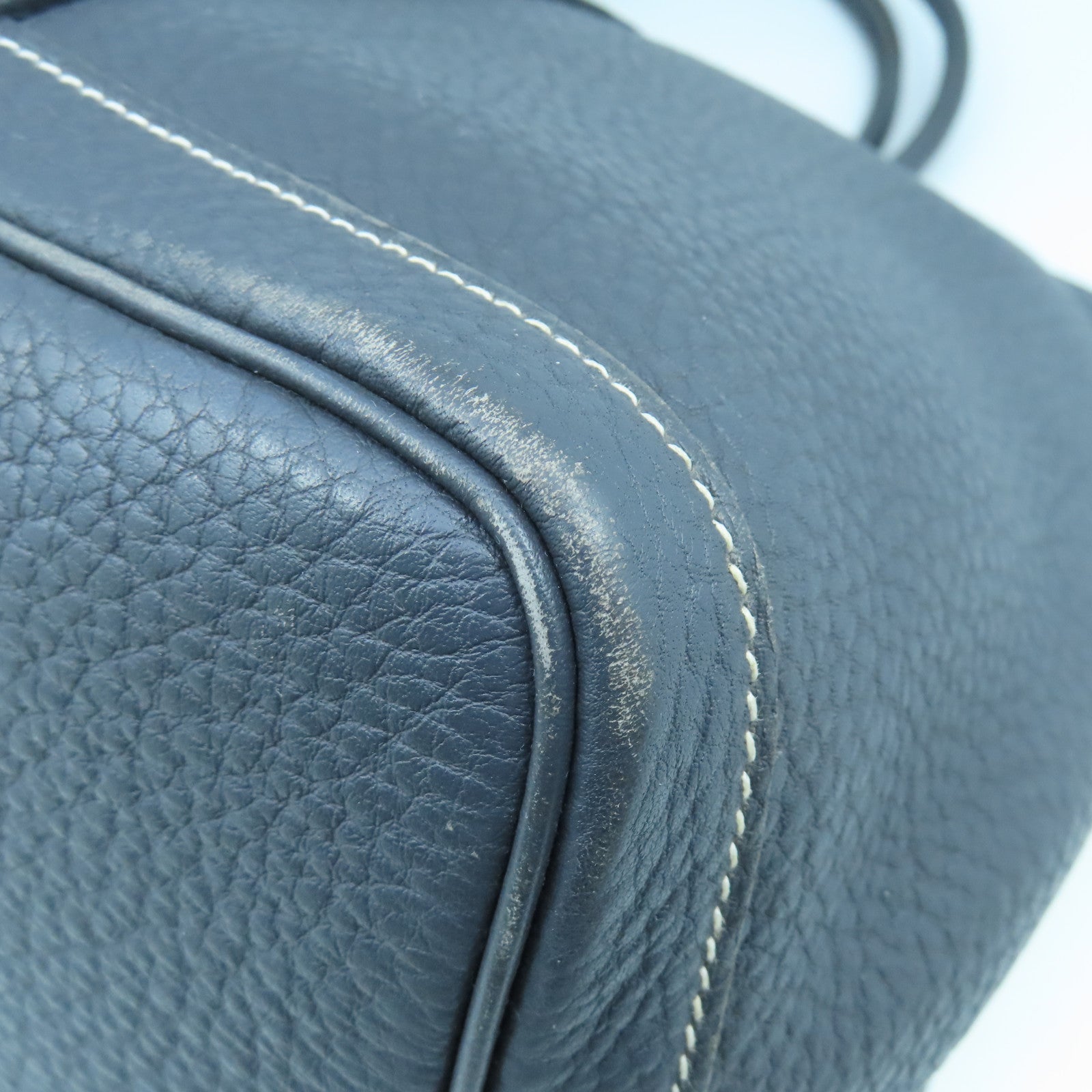 HERMES GardenParty PM silver buckle handle bag Graphite gray