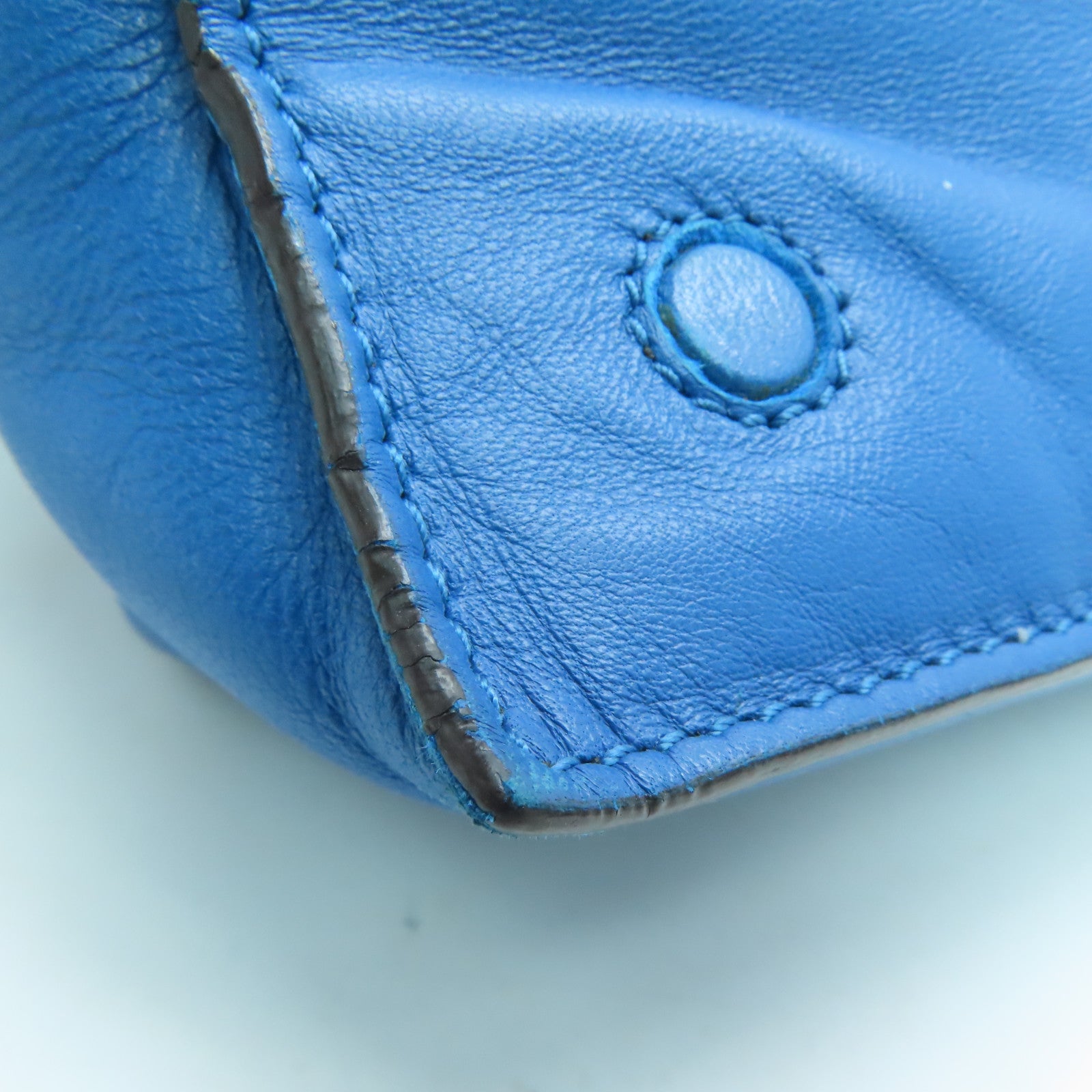 LOEWE 【激減優惠】羊皮皮革Shoulder Bag銀扣肩背袋藍色