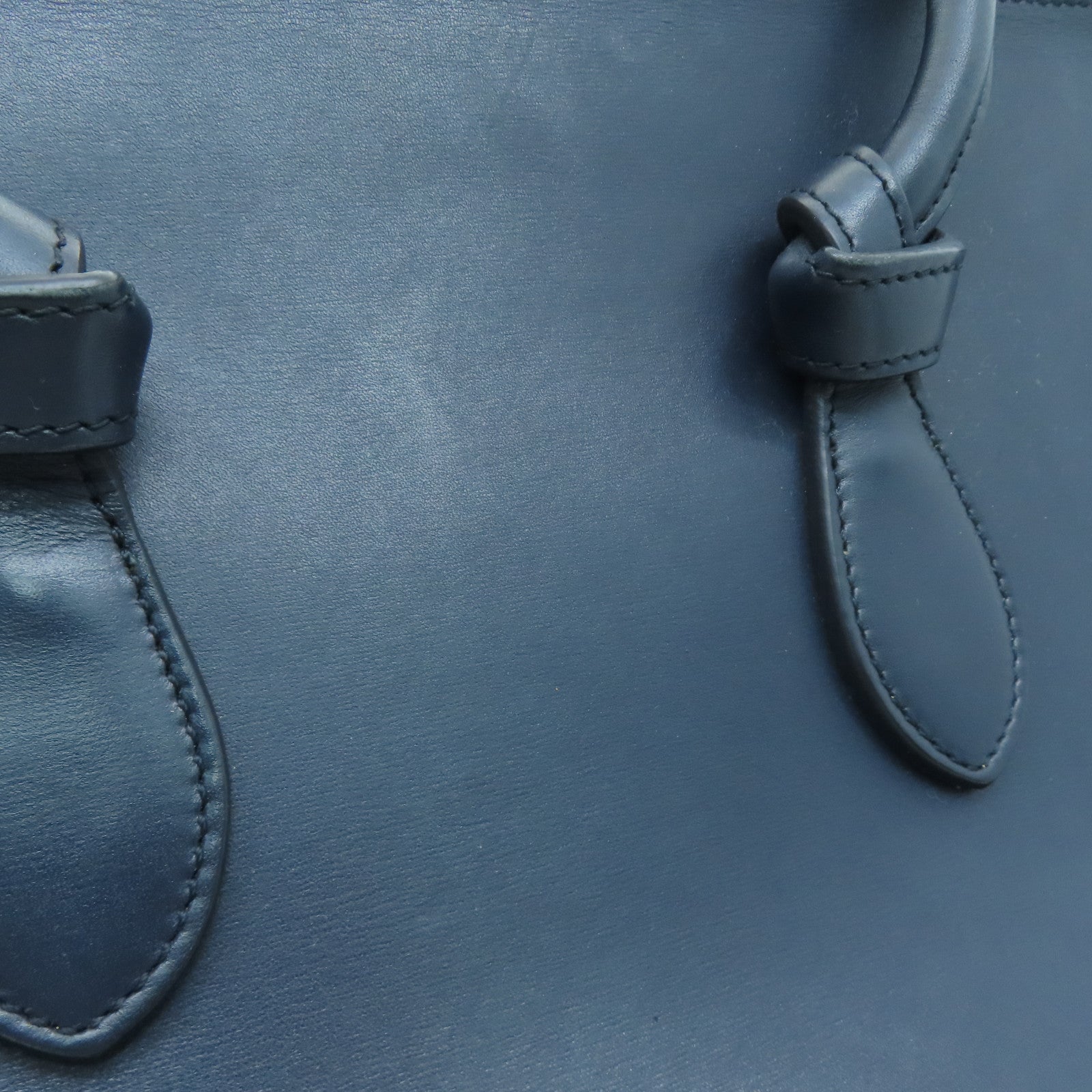 CELINE 牛皮皮革金扣肩背袋深藍色