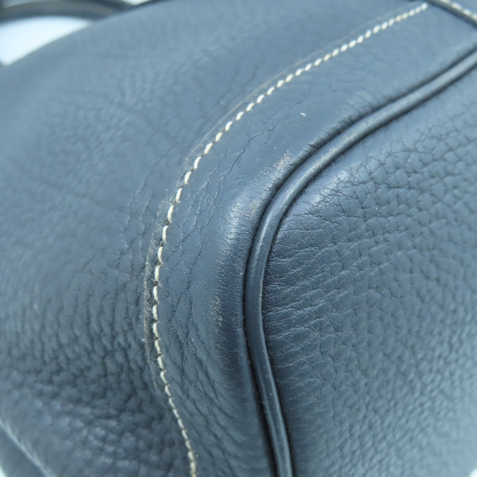 HERMES GardenParty PM silver buckle handle bag Graphite gray