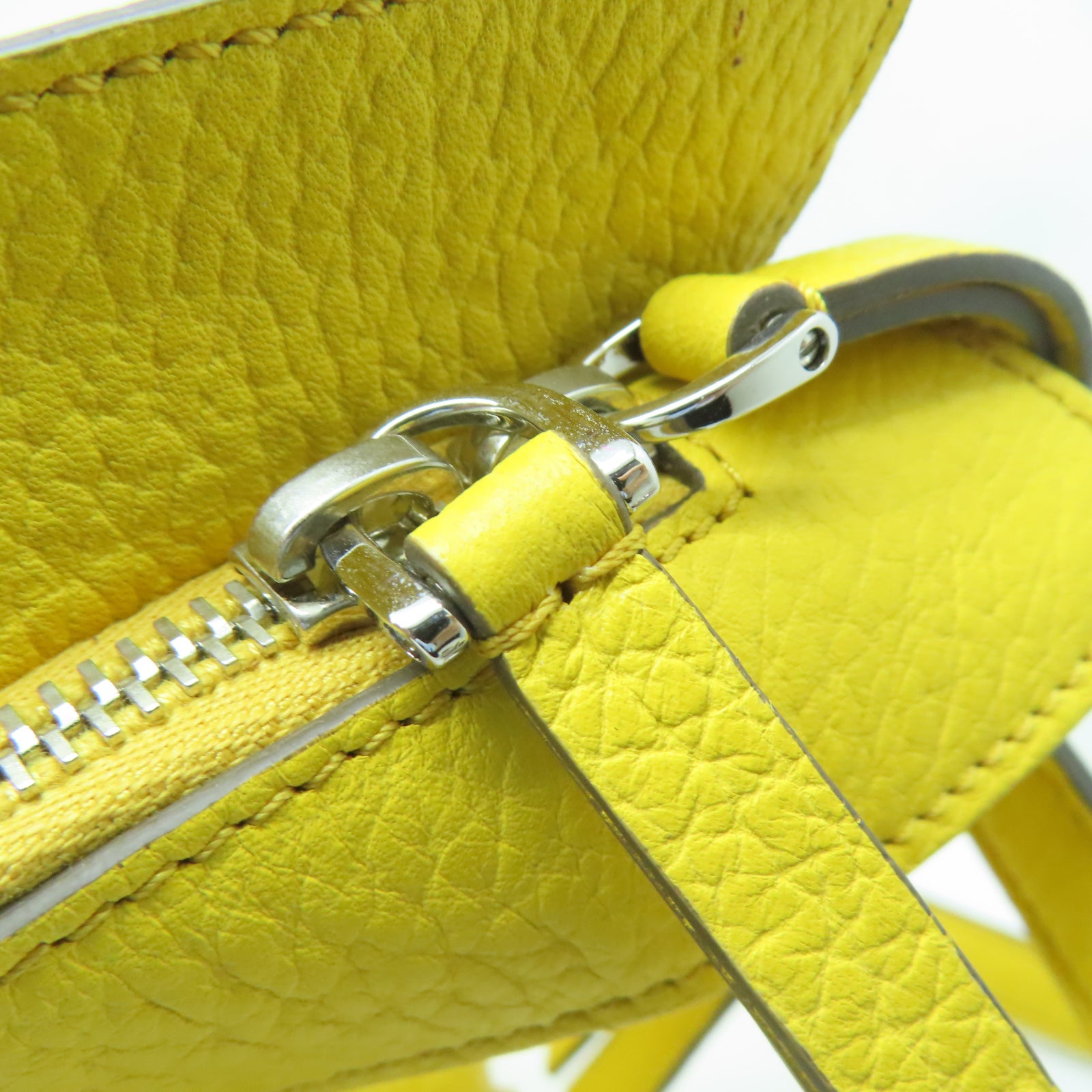 TOD’S 牛皮皮革2 Way Bag銀扣手挽肩背兩用袋黃色