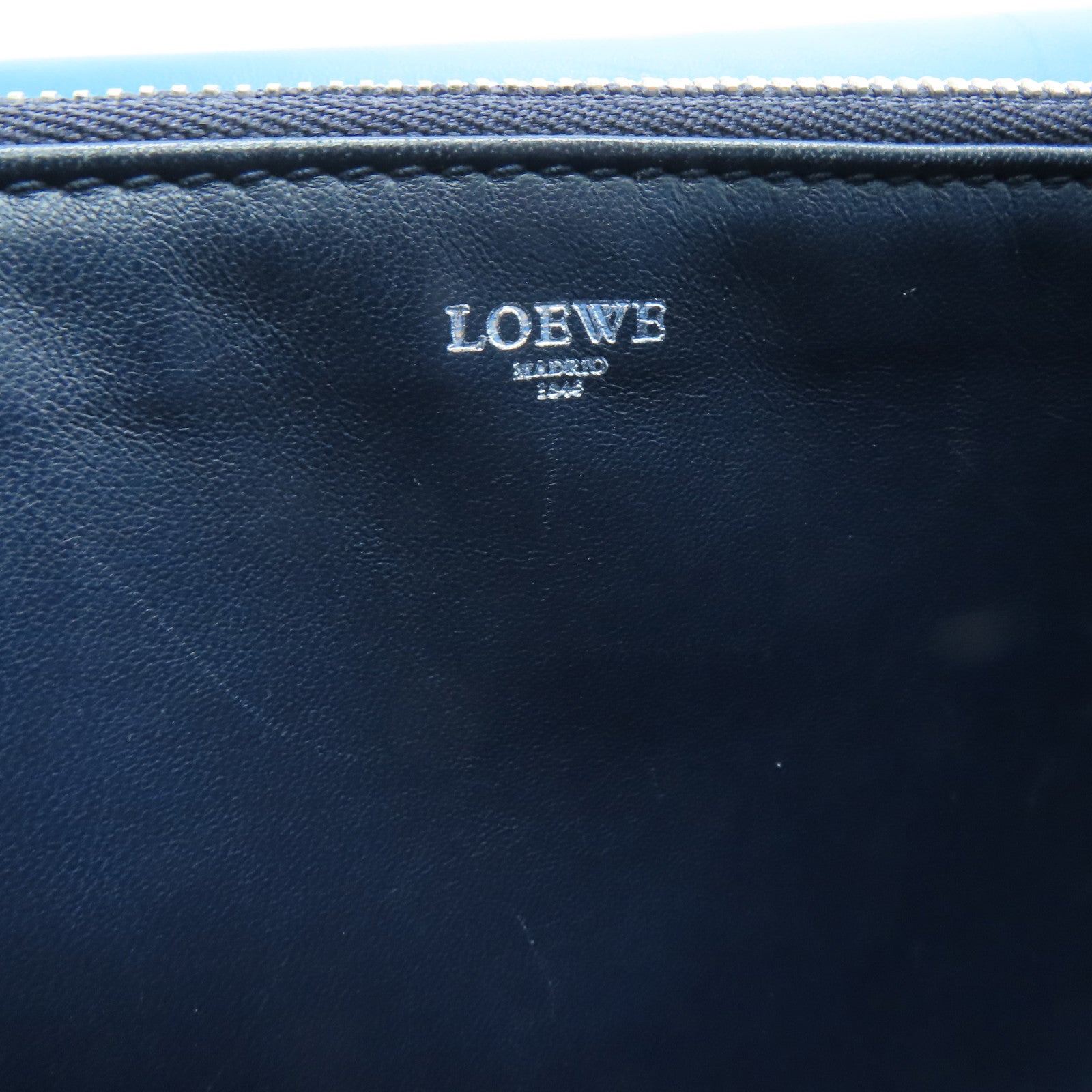 LOEWE 【激減優惠】羊皮皮革Shoulder Bag銀扣肩背袋藍色