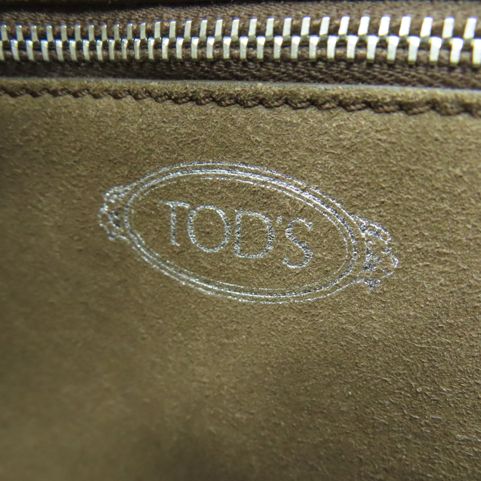 TOD’S 牛皮皮革2 Way Bag銀扣手挽肩背兩用袋黃色