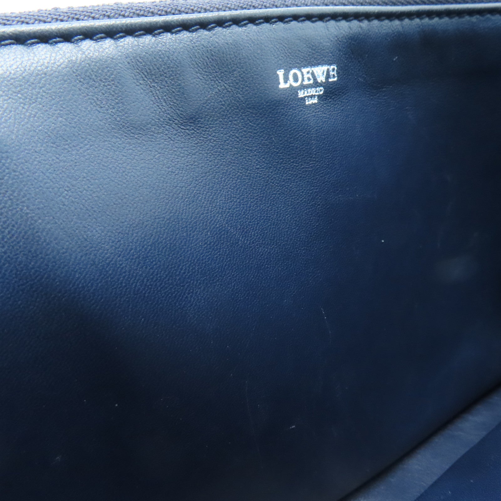 LOEWE 【激減優惠】羊皮皮革Shoulder Bag銀扣肩背袋藍色