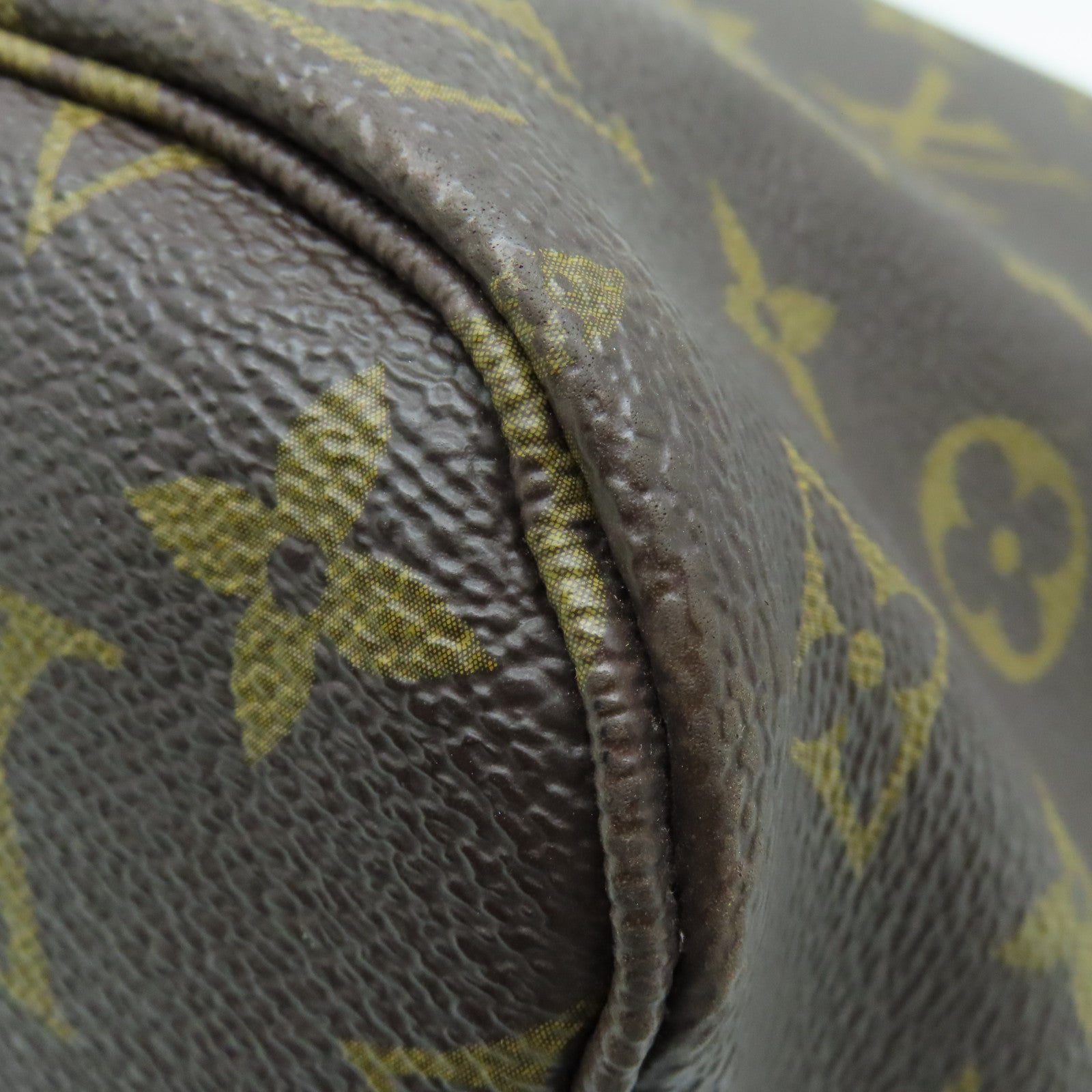 LOUIS VUITTON Monogram Neverfull MM金扣手挽袋啡色