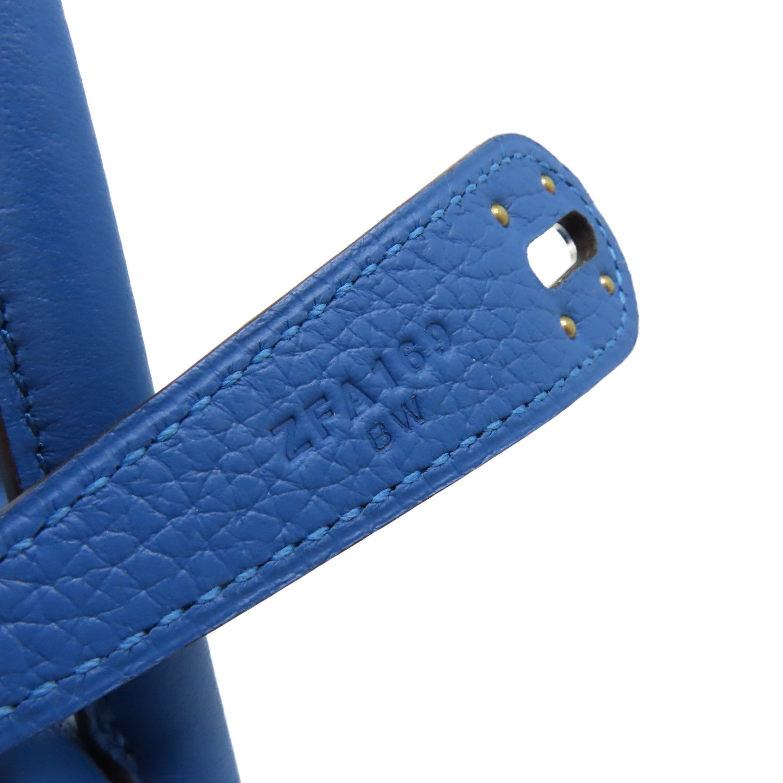 HERMES Clemence皮革Lindy 26 Shoulder Bag銀扣肩背袋Blue Royal/皇室藍色