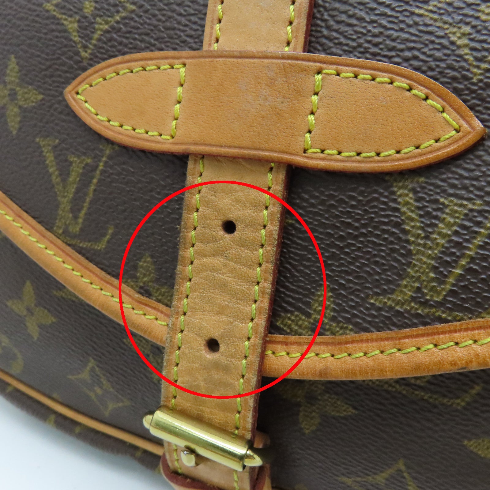 LOUIS VUITTON Monogram Saumur 30金扣肩背袋棕色