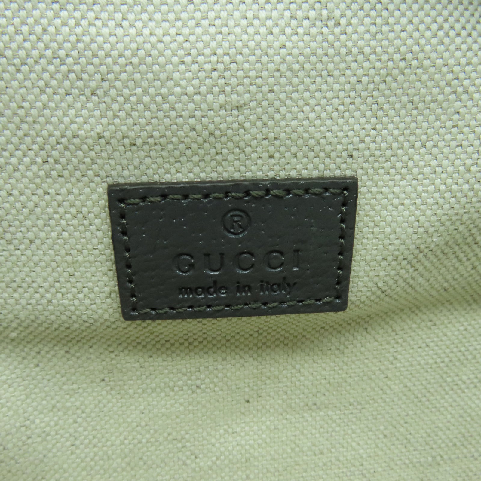 GUCCI 塗層帆布Shoulder Bag銀扣肩背袋灰色