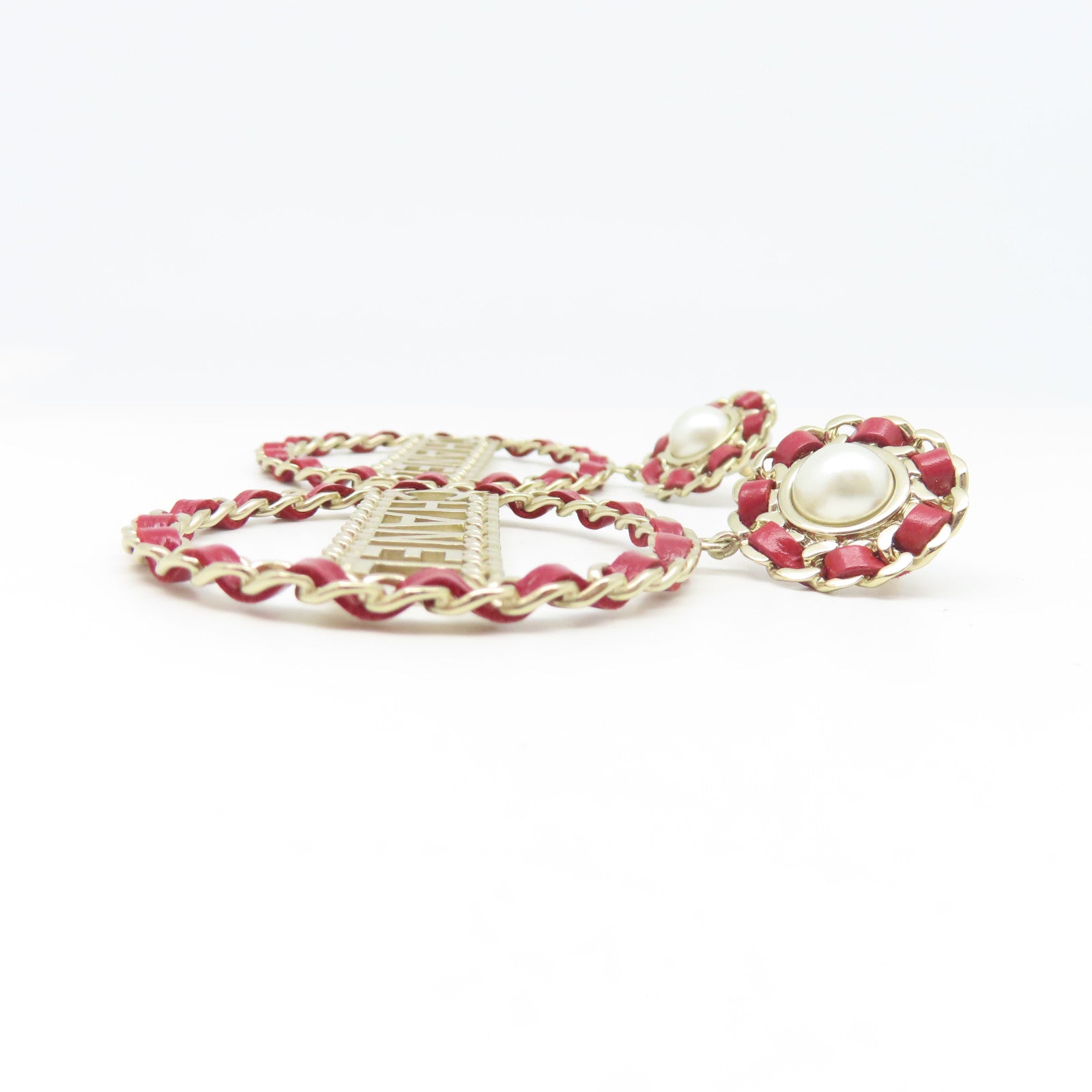 CHANEL 金屬Earrings耳環金色/紅色