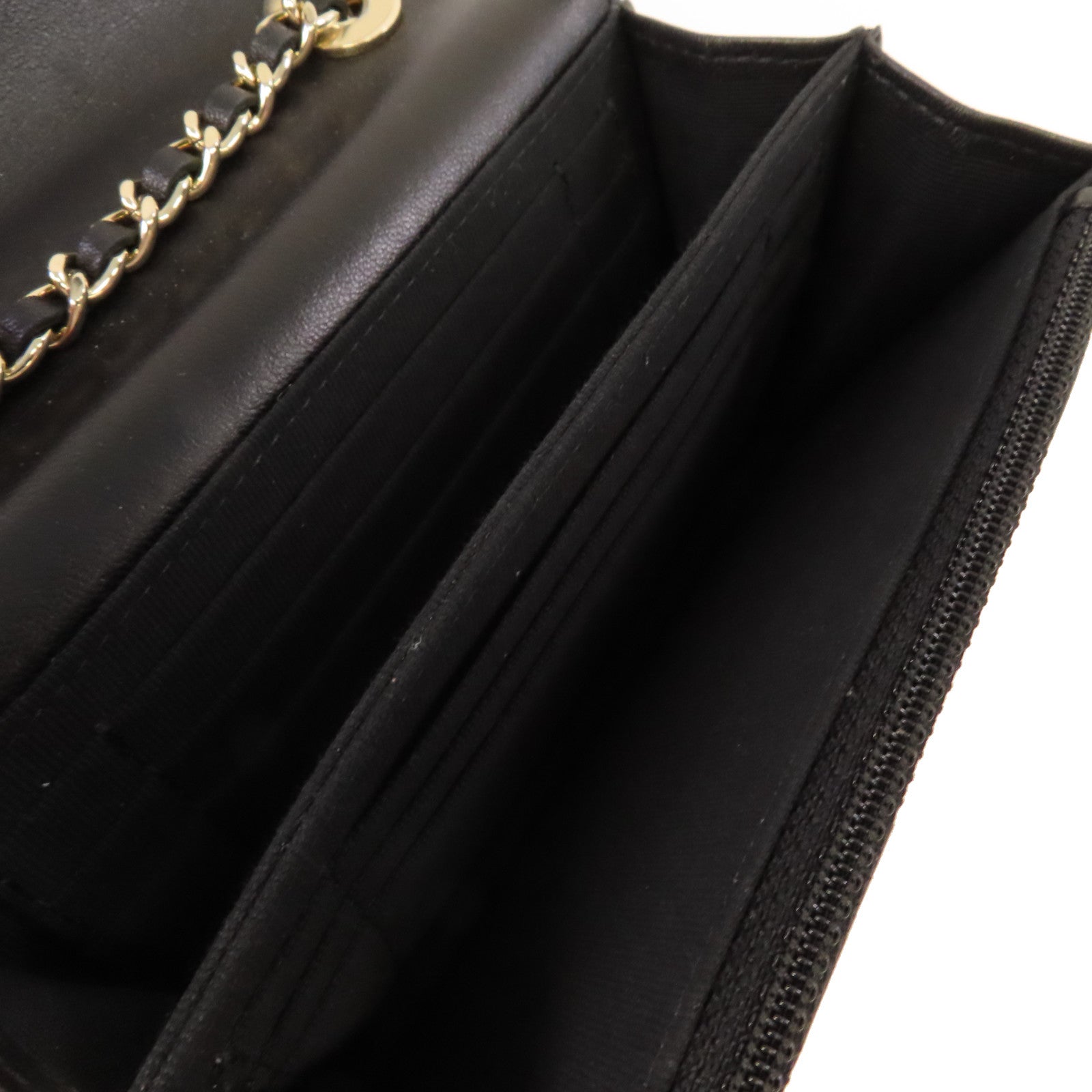 CHANEL 菱格羊皮皮革Trendy WOC Chain Shoulder Bag金扣鏈帶肩背袋黑色