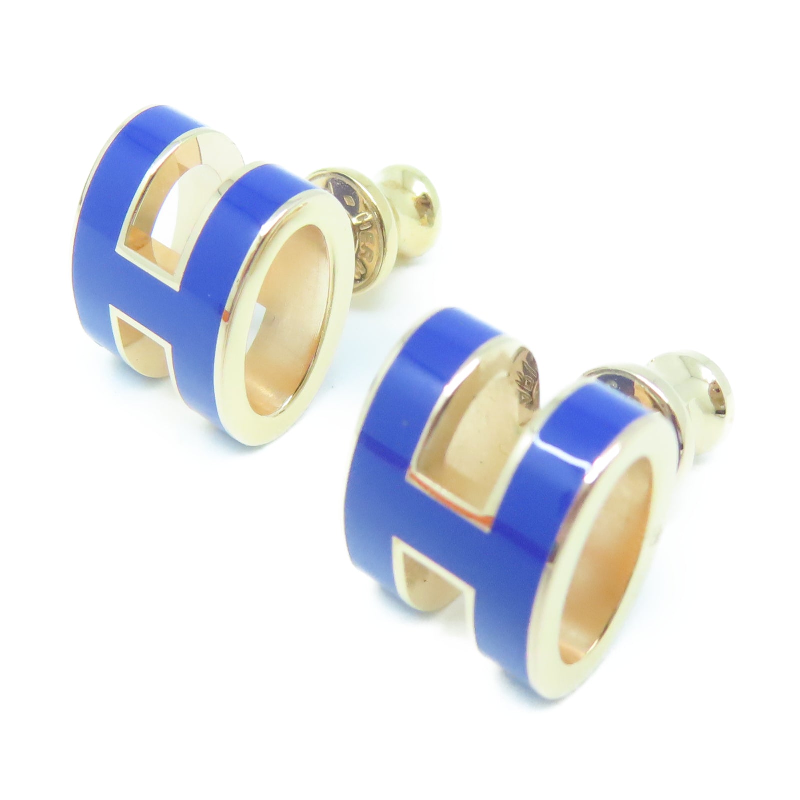 HERMES 金屬Pop H Earrings耳環藍色