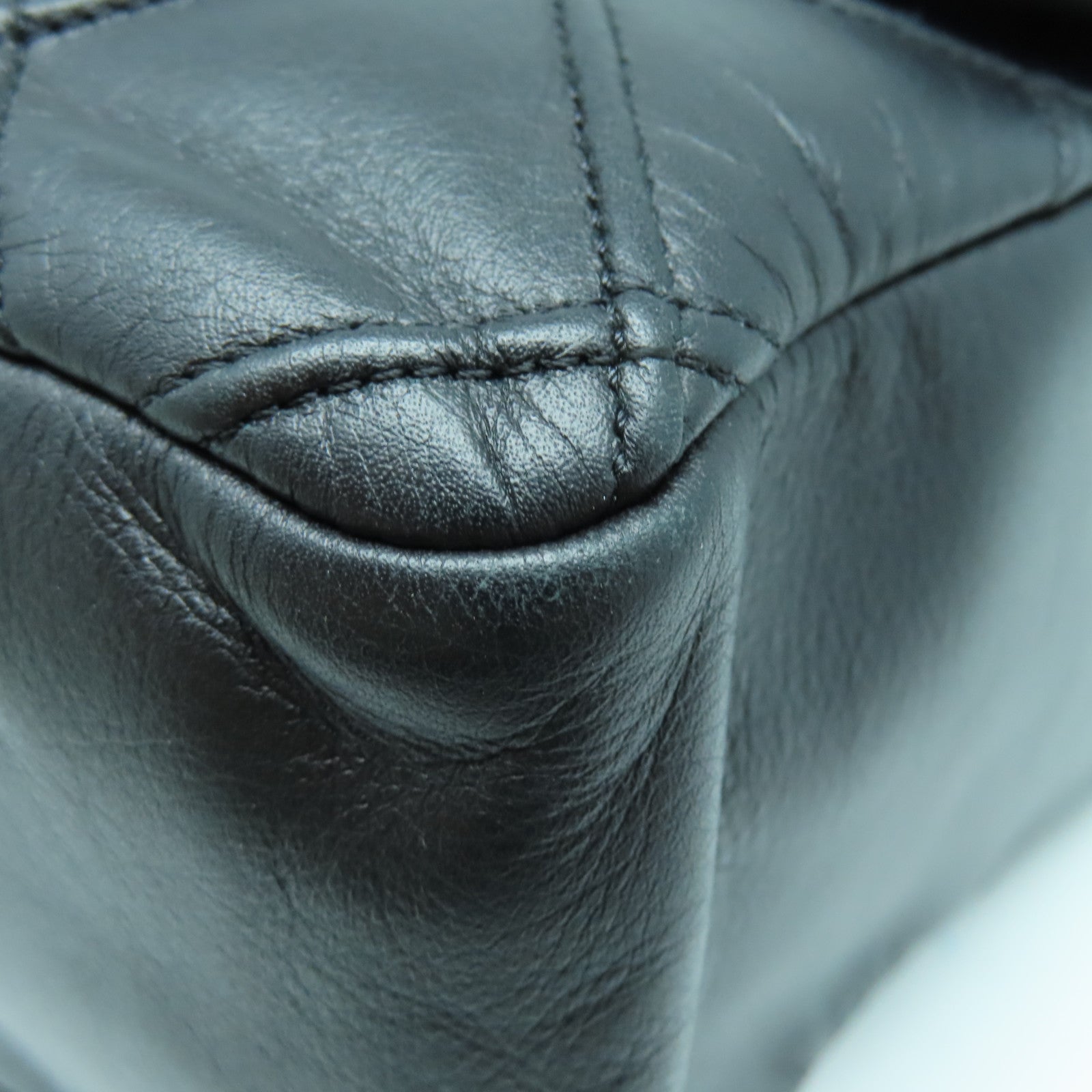 CHANEL 菱格羊皮皮革Chain Shoulder Bag金扣鏈帶肩背袋黑色