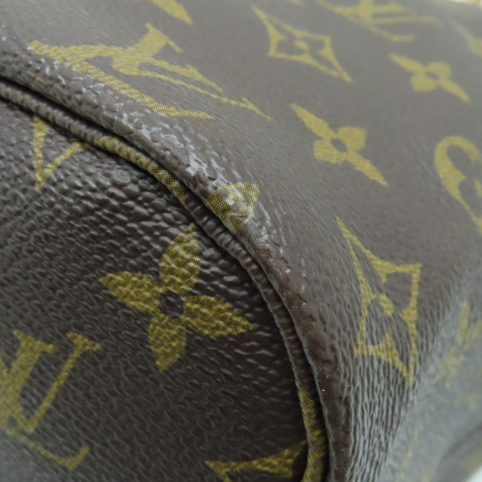 LOUIS VUITTON Monogram Neverfull MM金扣手挽袋啡色