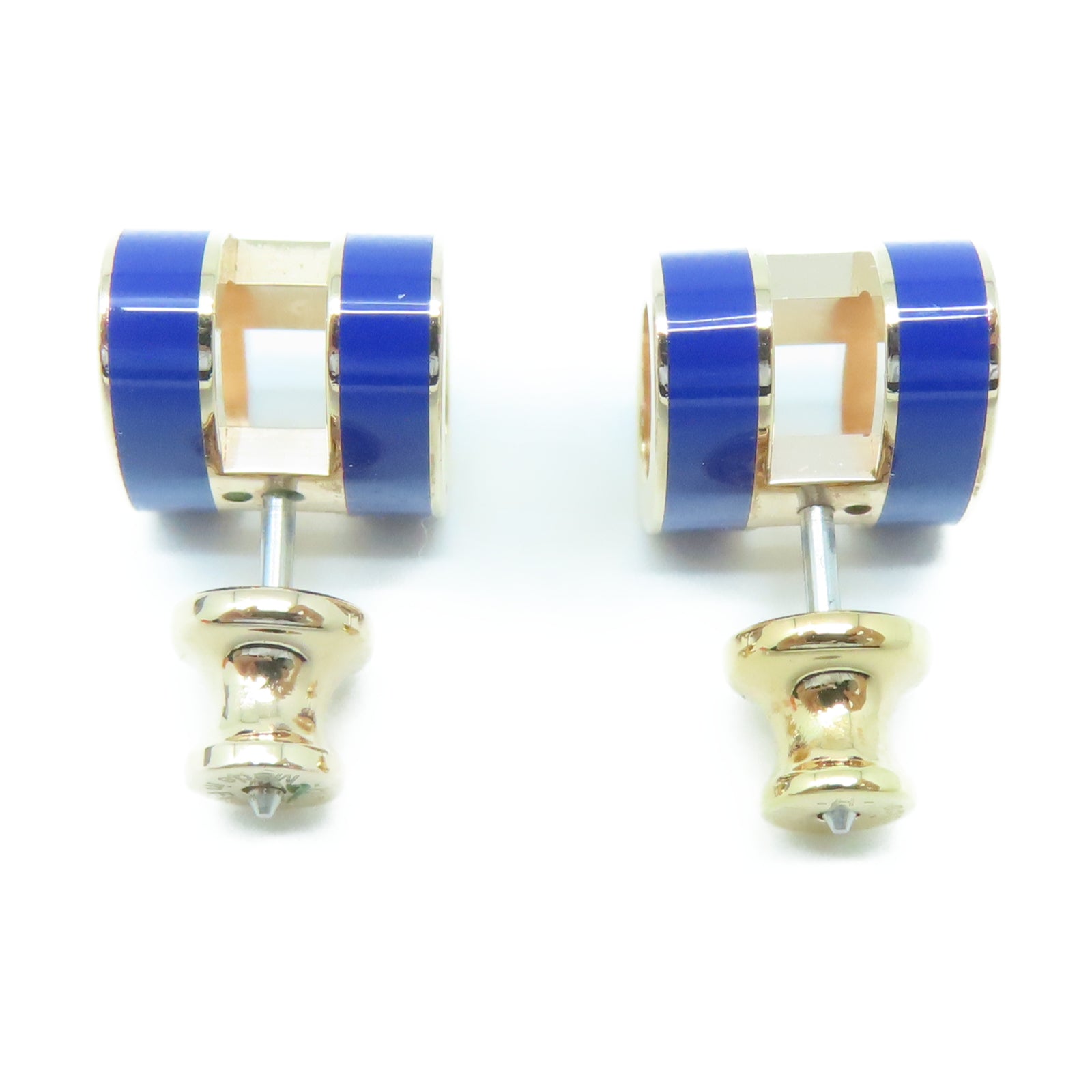 HERMES 金屬Pop H Earrings耳環藍色