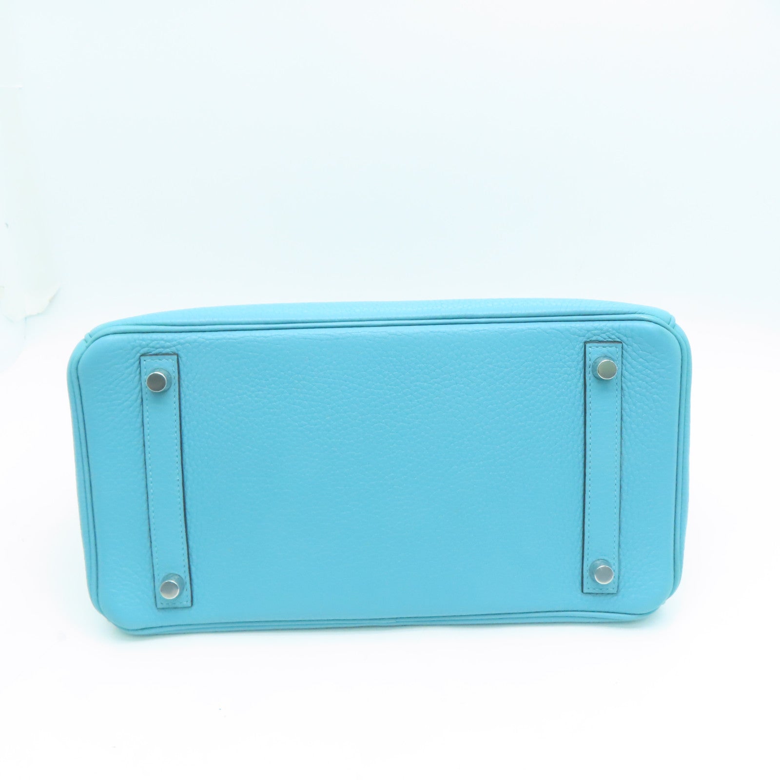 HERMES 【激減優惠】Togo皮革Birkin 30銀扣手挽袋Blue Atoll/藍色