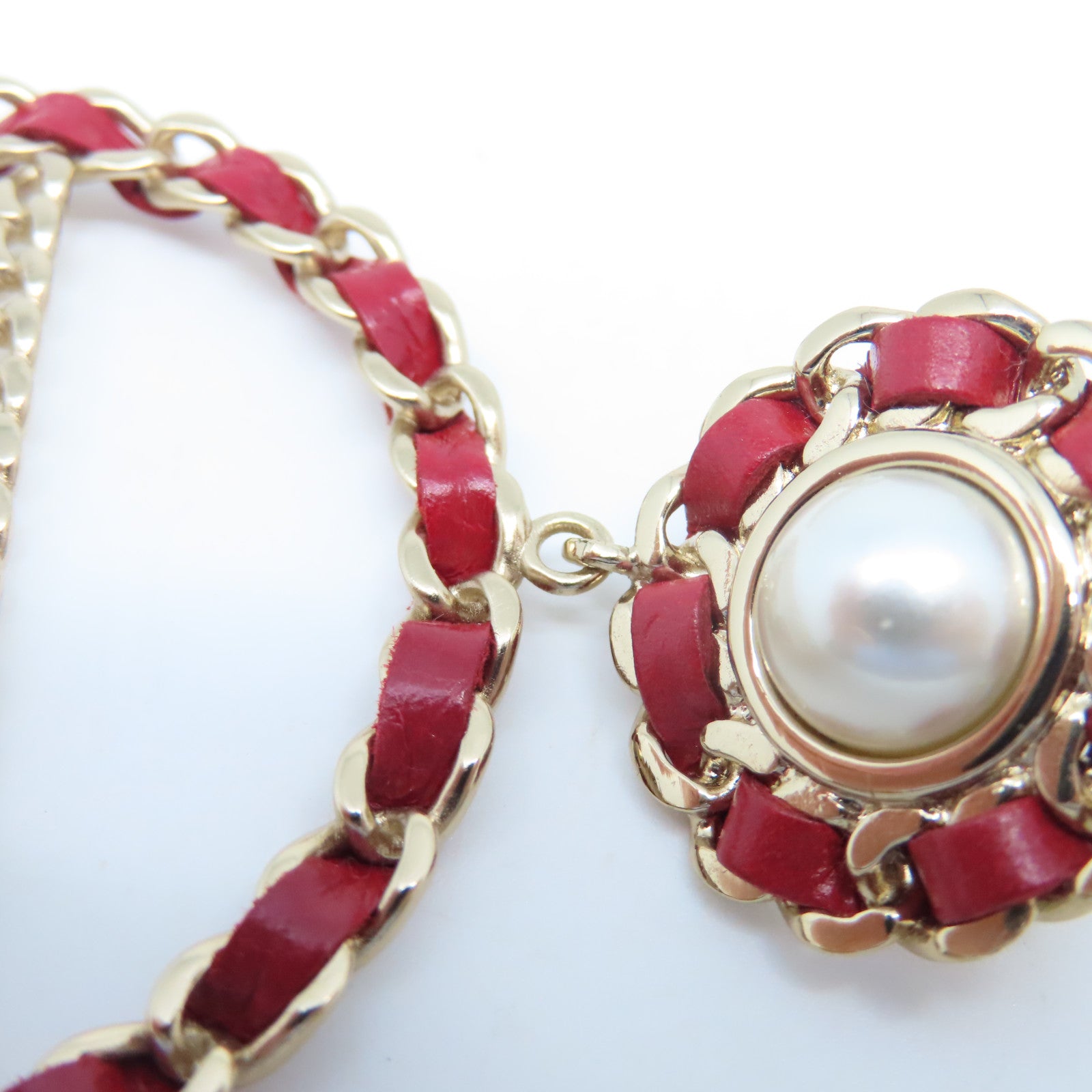 CHANEL 金屬Earrings耳環金色/紅色