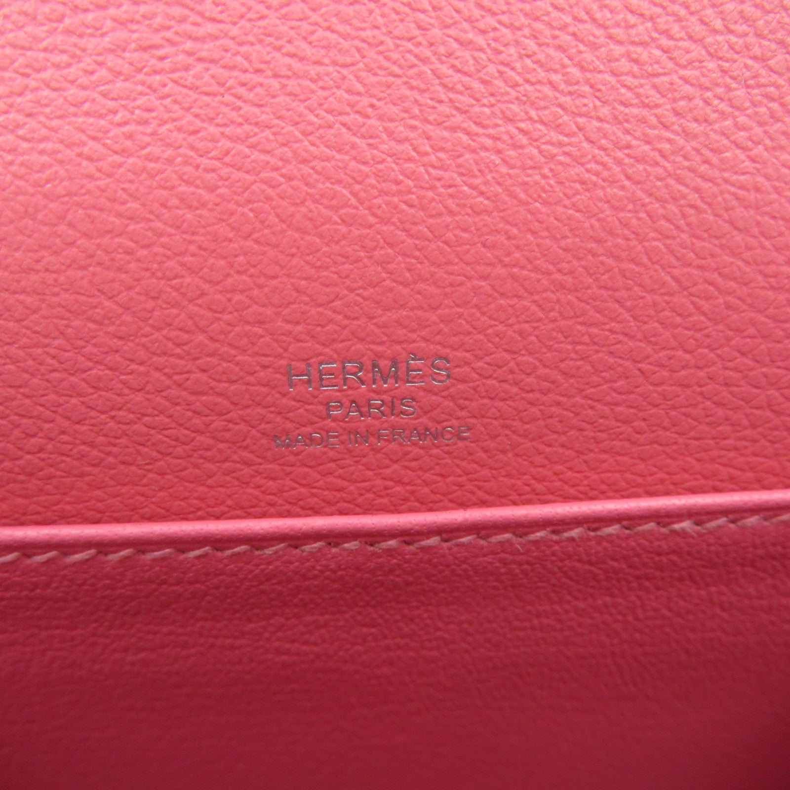 HERMES Evercolor皮革Mini Roulis银扣链带肩背袋Rose Azalee