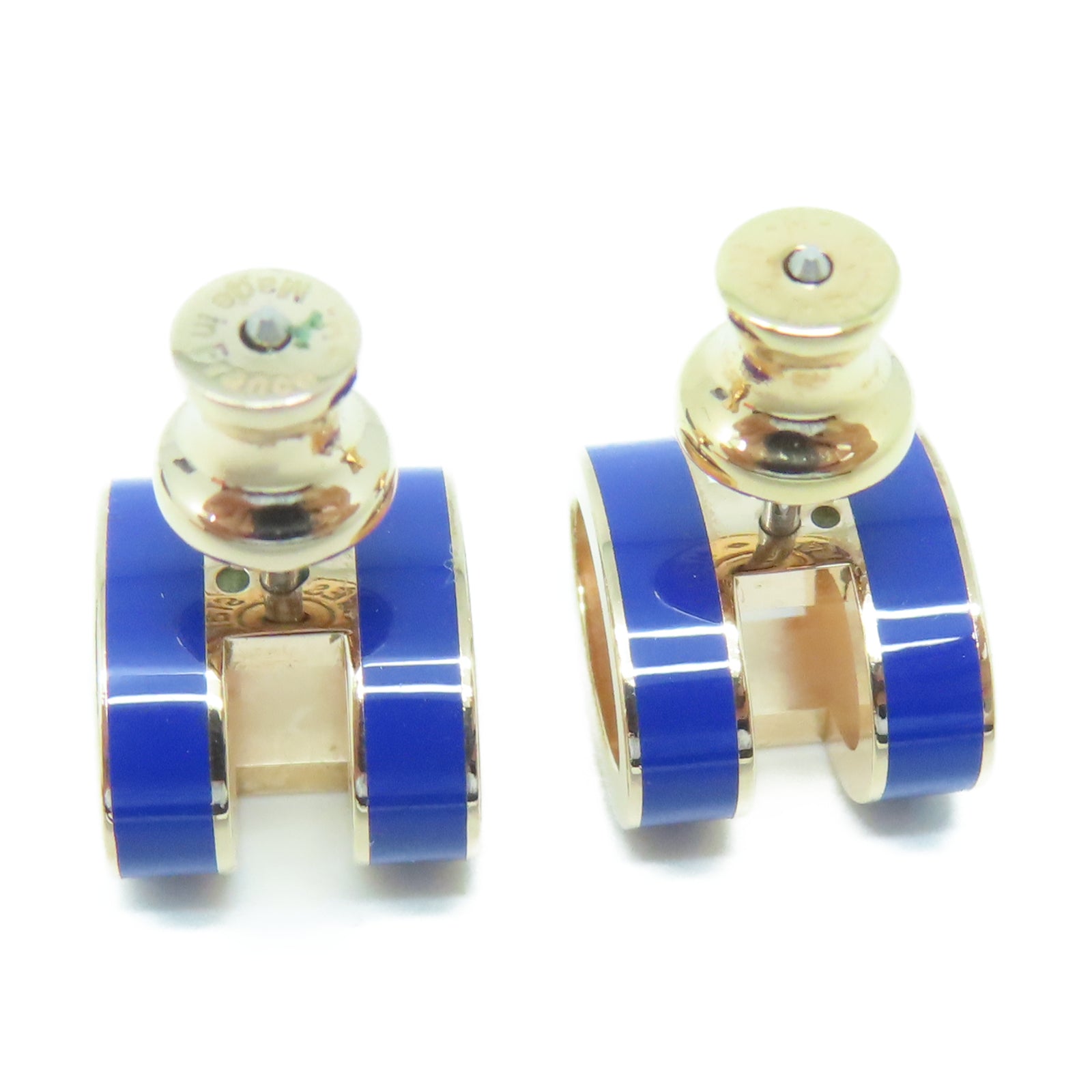 HERMES 金屬Pop H Earrings耳環藍色