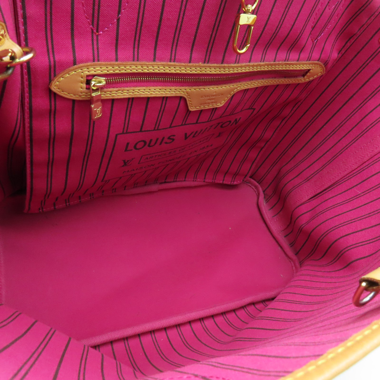 LOUIS VUITTON Monogram Neverfull MM金扣手挽袋啡色