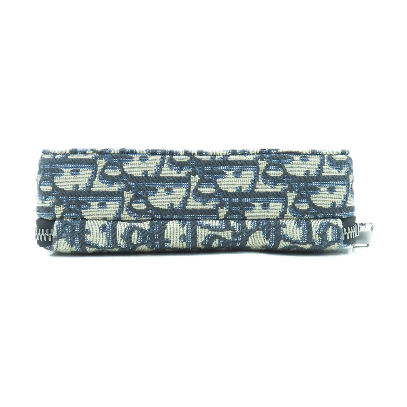 Dior 帆布Pouch With Strap銀扣肩背袋黑色/棕色