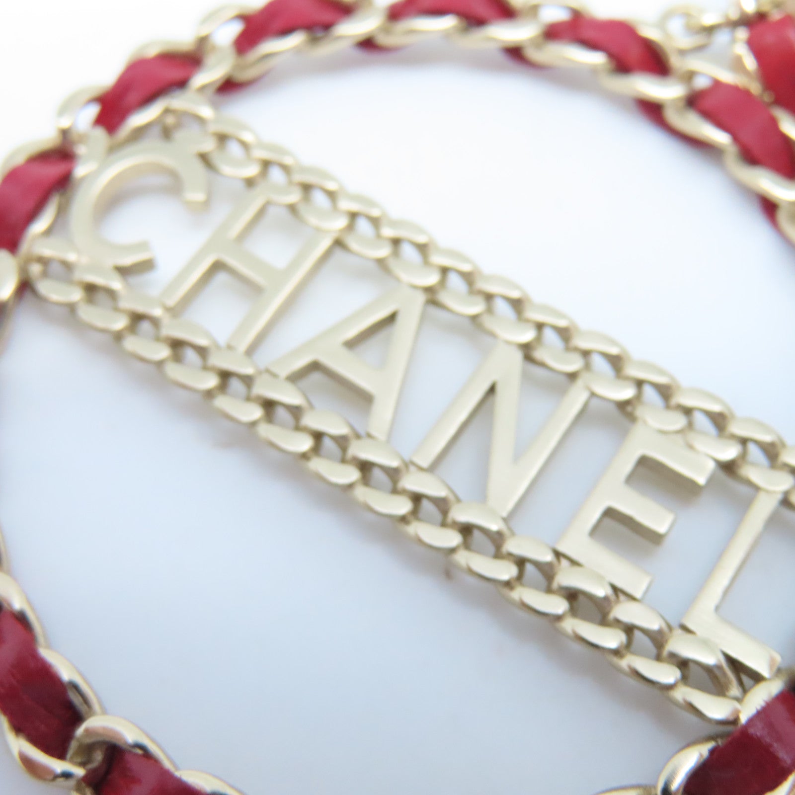 CHANEL 金屬Earrings耳環金色/紅色