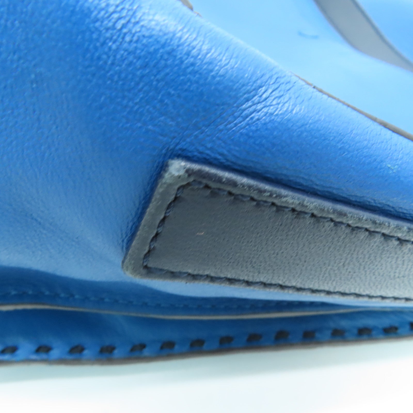 LOEWE 【激減優惠】羊皮皮革Shoulder Bag銀扣肩背袋藍色
