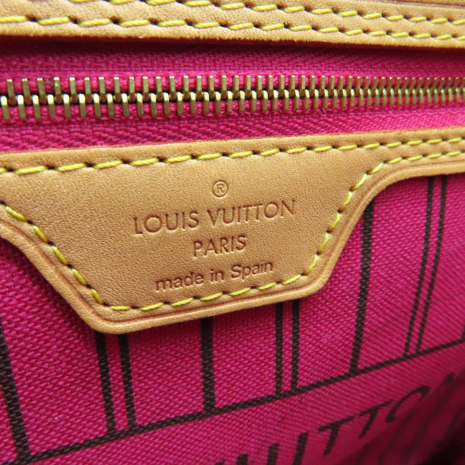 LOUIS VUITTON Monogram Neverfull MM金扣手挽袋啡色