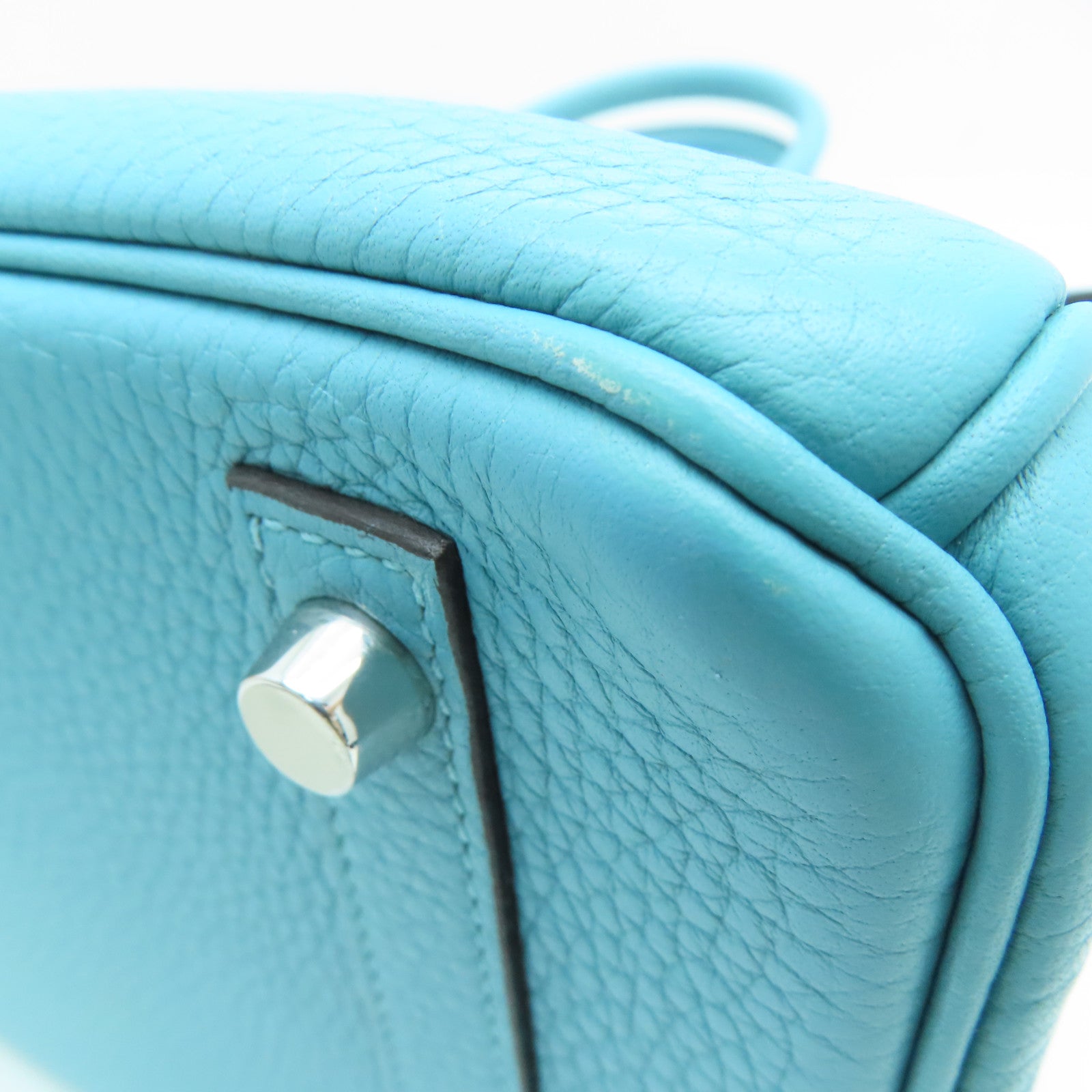 HERMES 【激減優惠】Togo皮革Birkin 30銀扣手挽袋Blue Atoll/藍色
