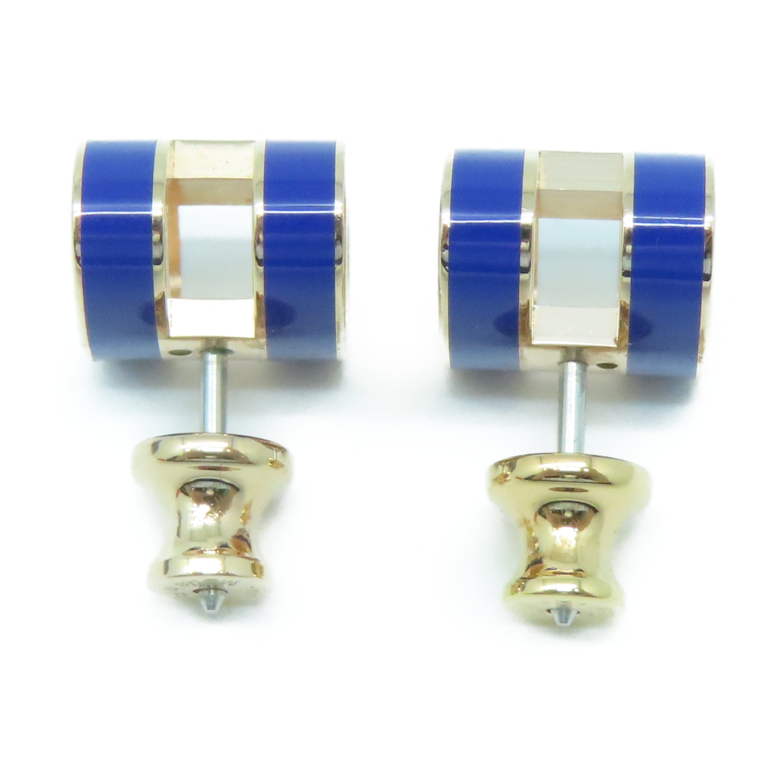 HERMES 金屬Pop H Earrings耳環藍色