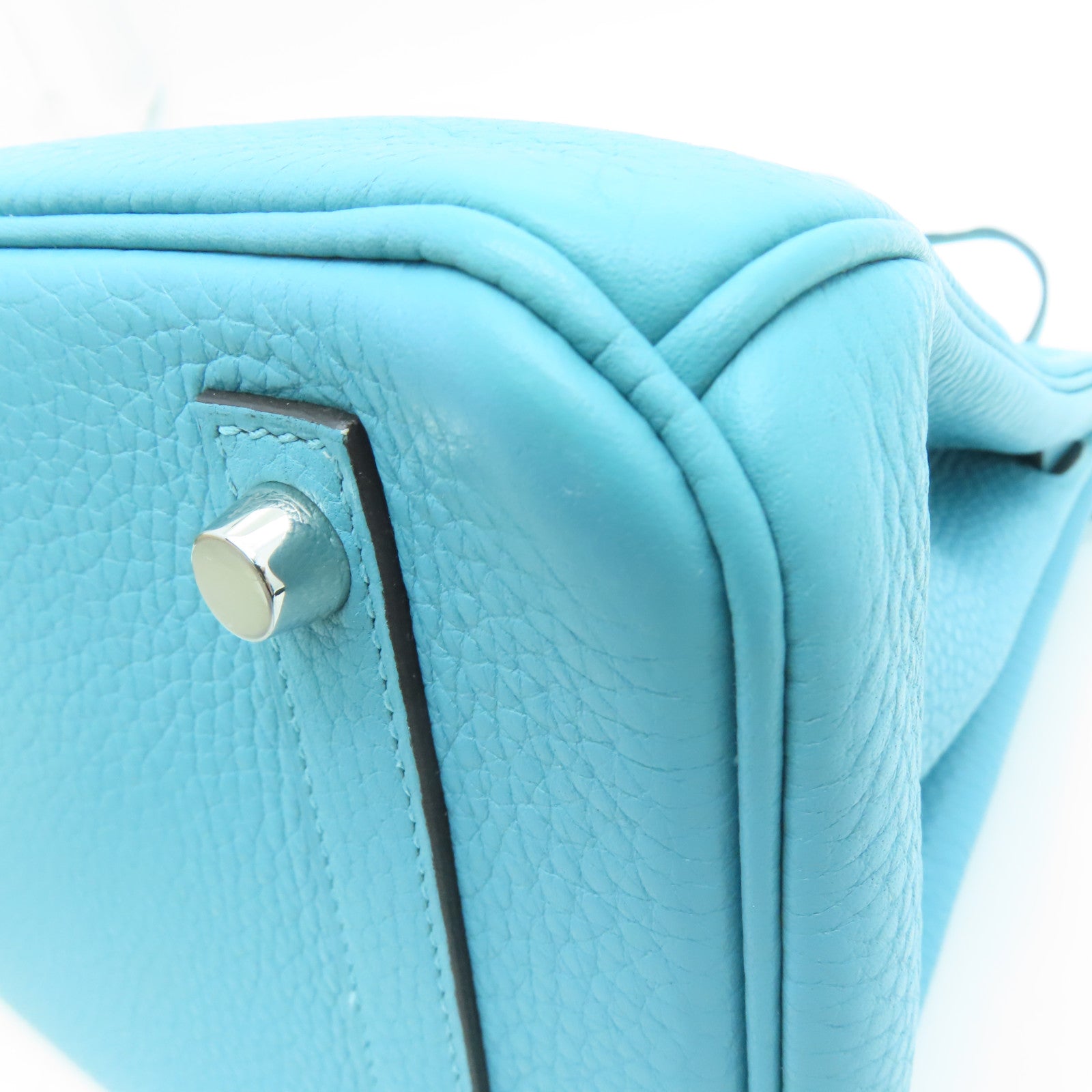 HERMES 【激減優惠】Togo皮革Birkin 30銀扣手挽袋Blue Atoll/藍色