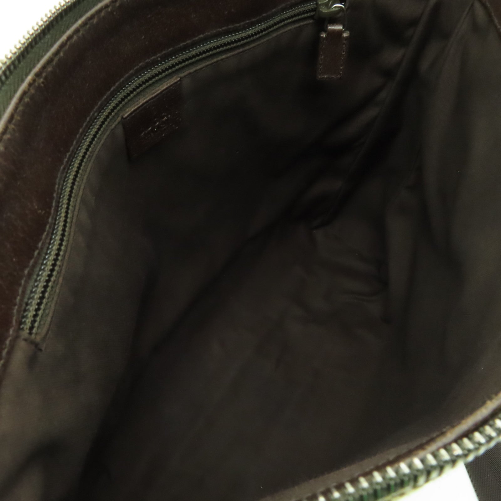 GUCCI 帆布Shoulder Bag銀扣肩背袋棕色