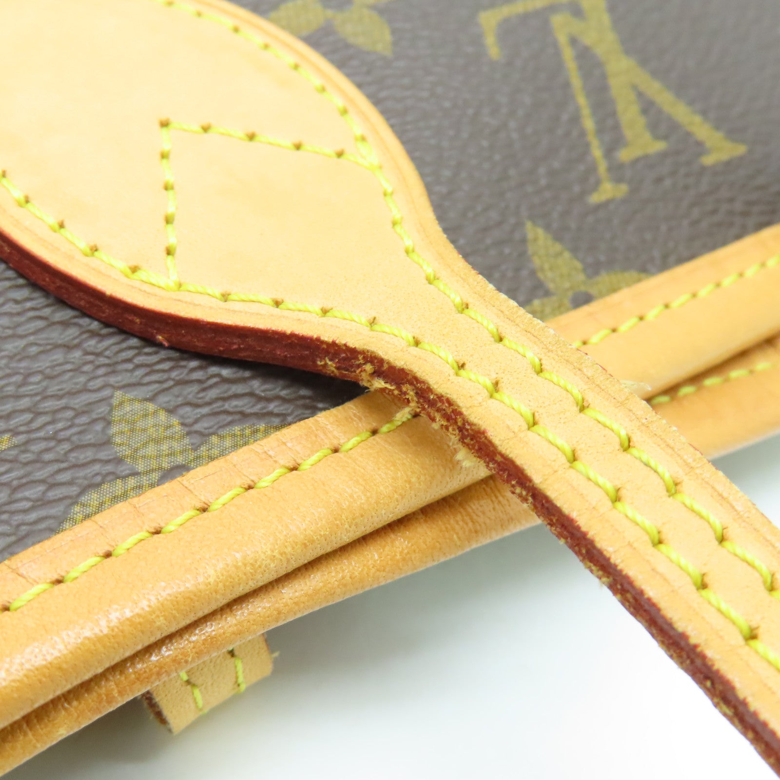 LOUIS VUITTON Monogram Neverfull MM金扣手挽袋啡色