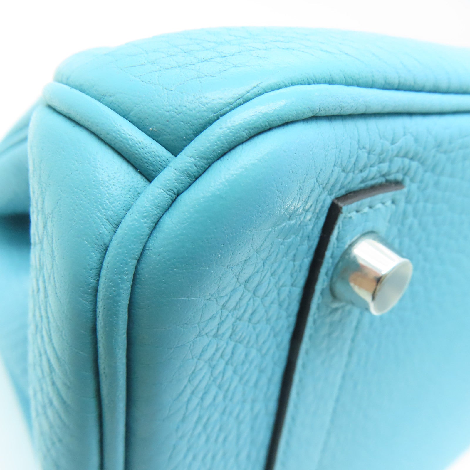 HERMES 【激減優惠】Togo皮革Birkin 30銀扣手挽袋Blue Atoll/藍色
