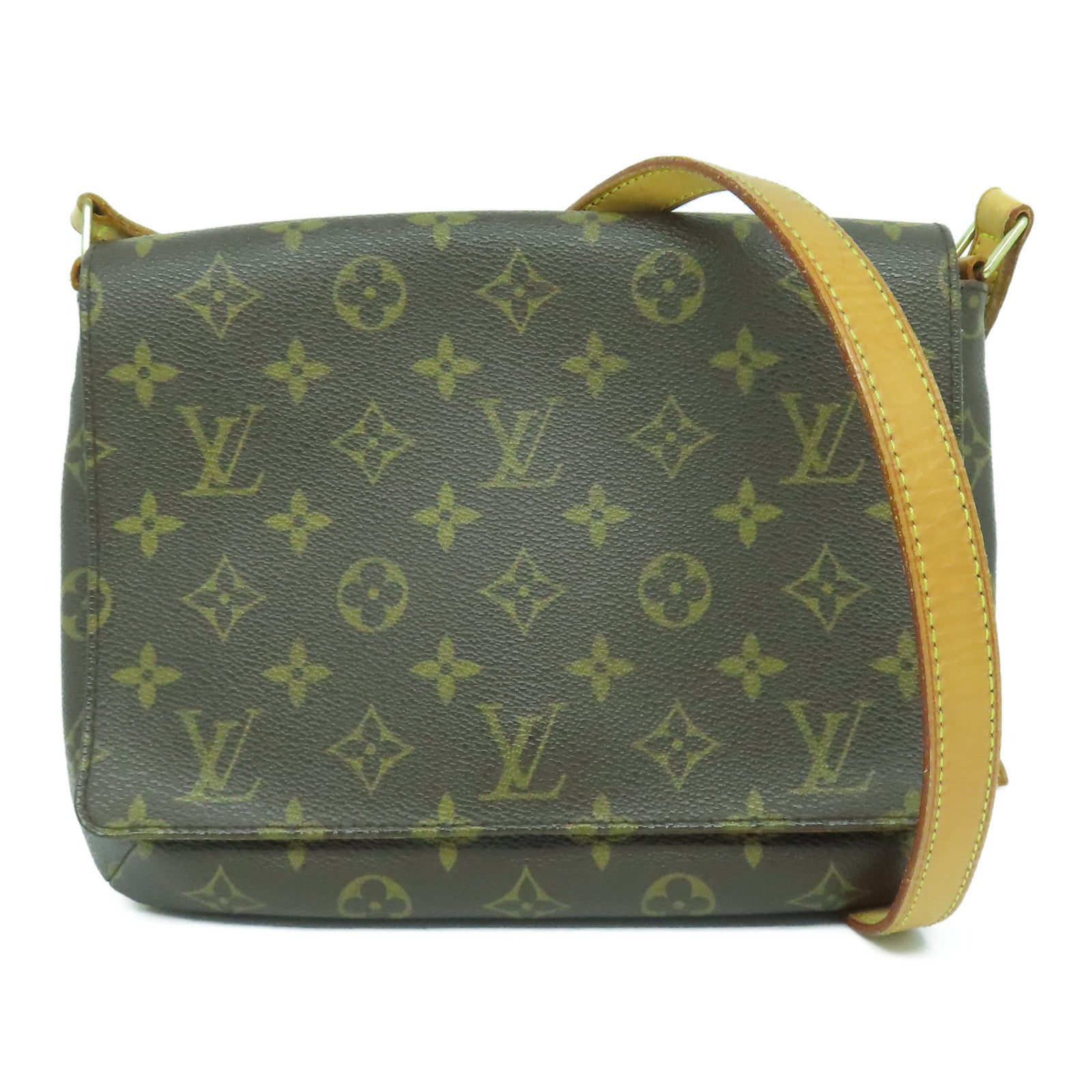 LOUIS VUITTON Monogram Musette Tango金扣肩背袋啡色