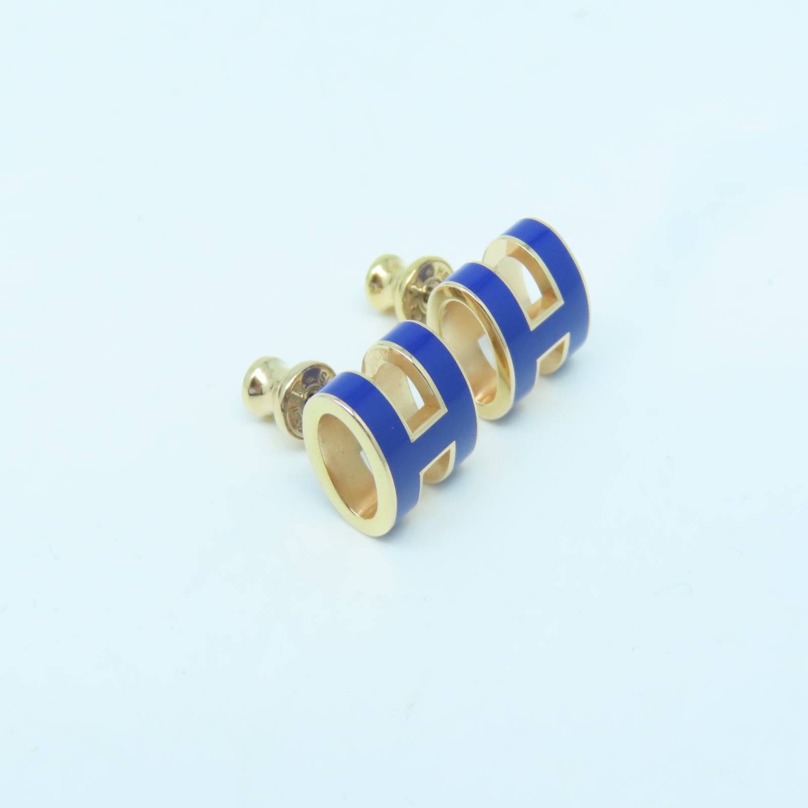 HERMES 金屬Pop H Earrings耳環藍色