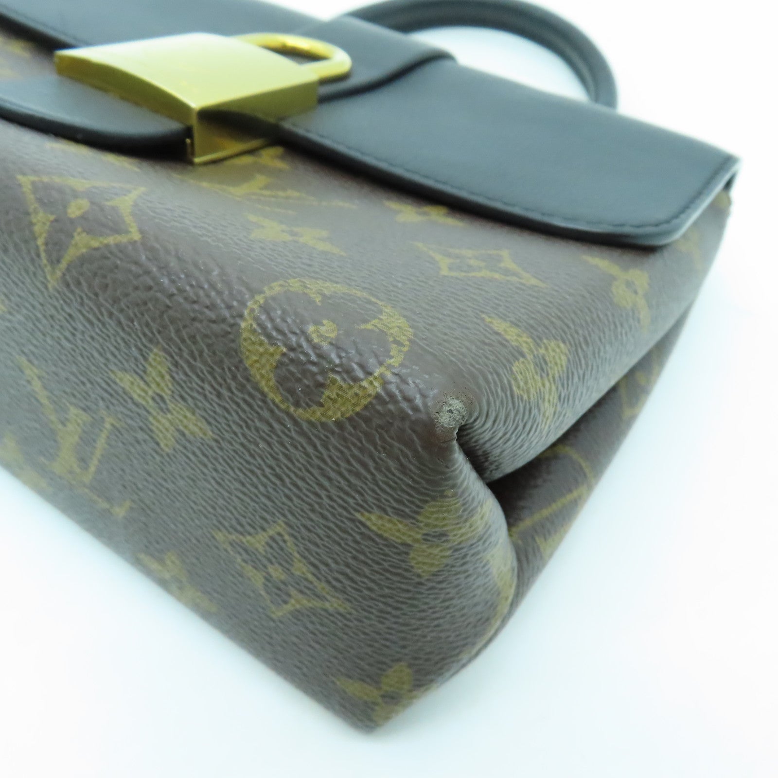 LOUIS VUITTON Monogram Locky BB金扣手挽肩背兩用袋黑色/棕色