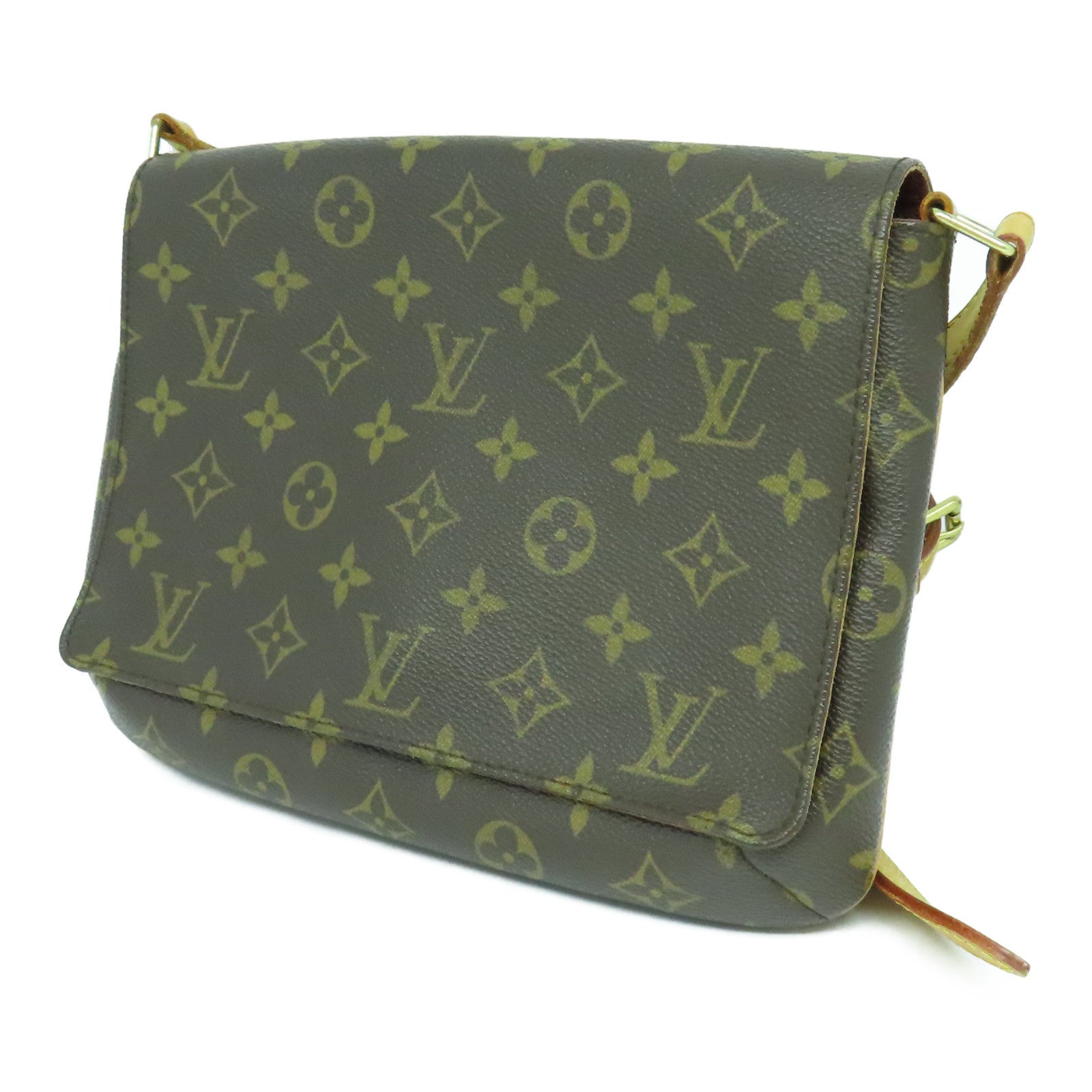 LOUIS VUITTON Monogram Musette Tango金扣肩背袋啡色