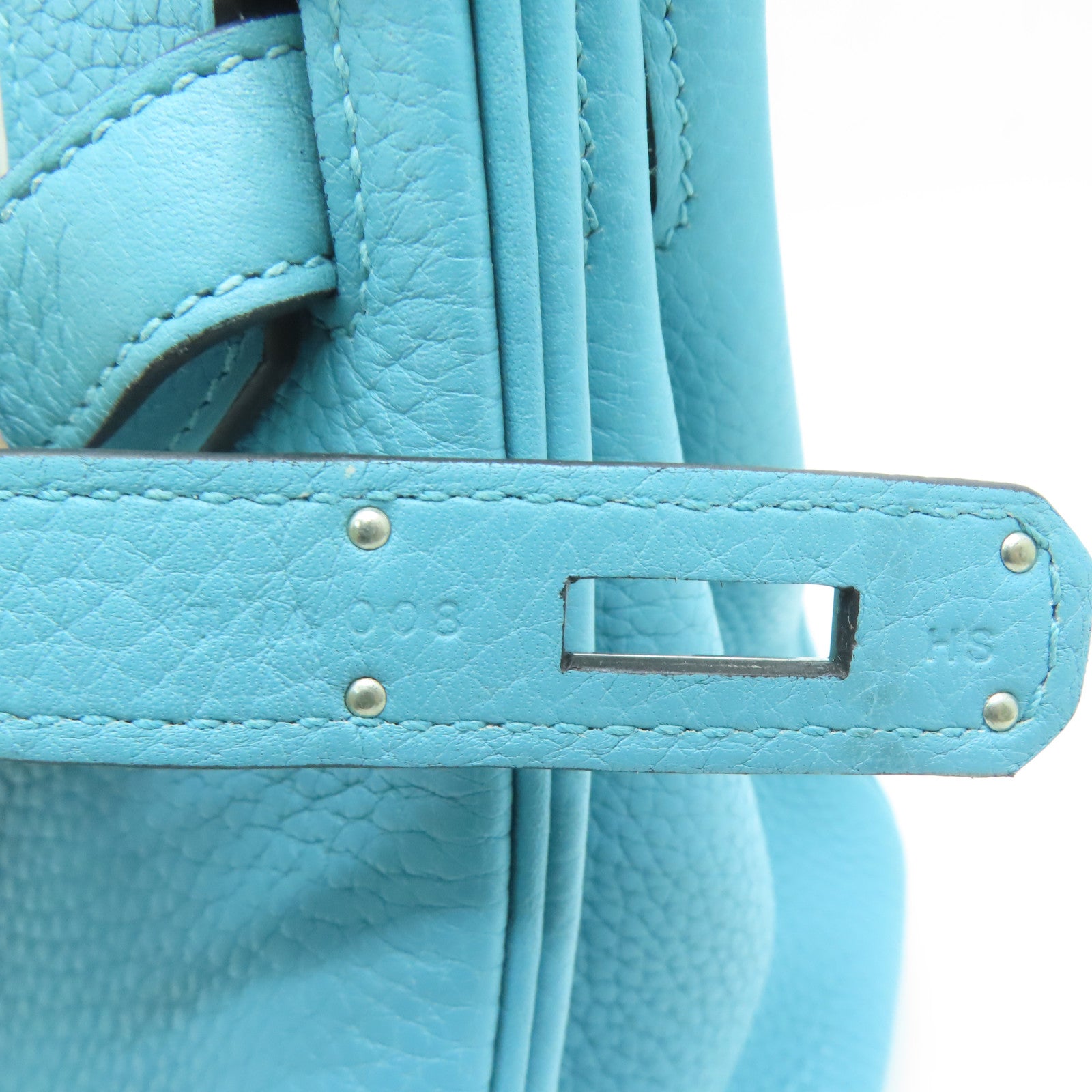 HERMES 【激減優惠】Togo皮革Birkin 30銀扣手挽袋Blue Atoll/藍色