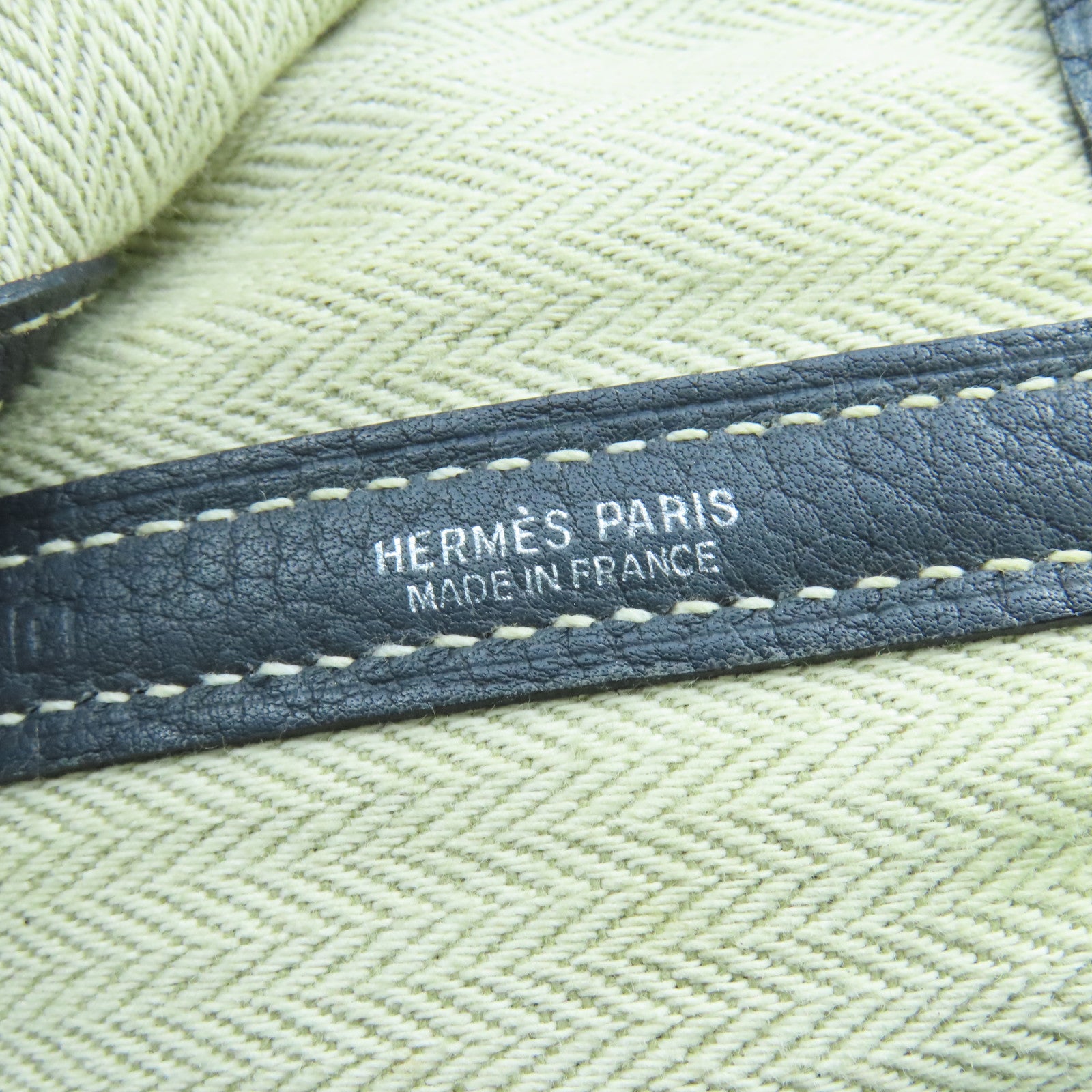 HERMES GardenParty PM silver buckle handle bag Graphite gray