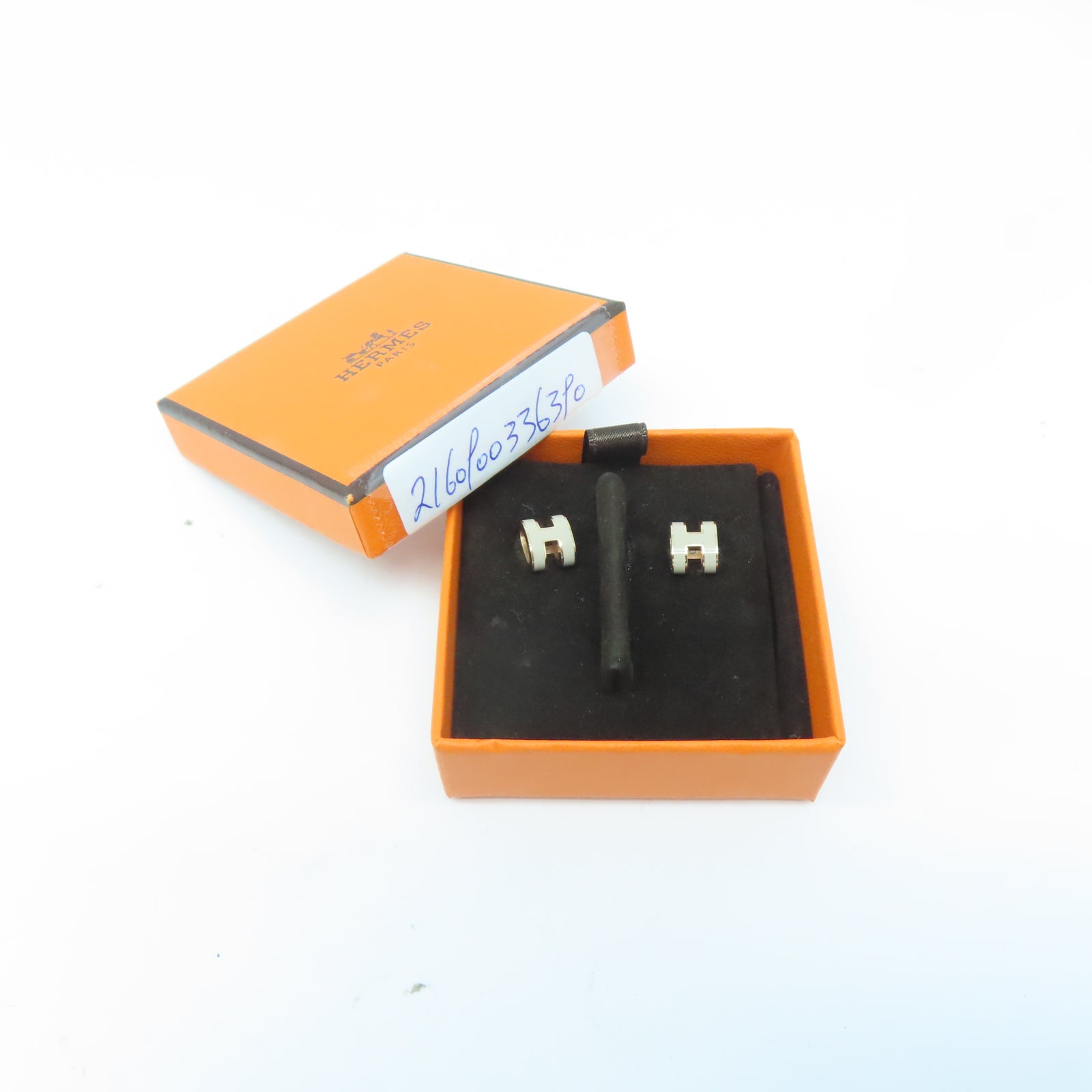HERMES 金屬Pop H Earrings耳環灰色