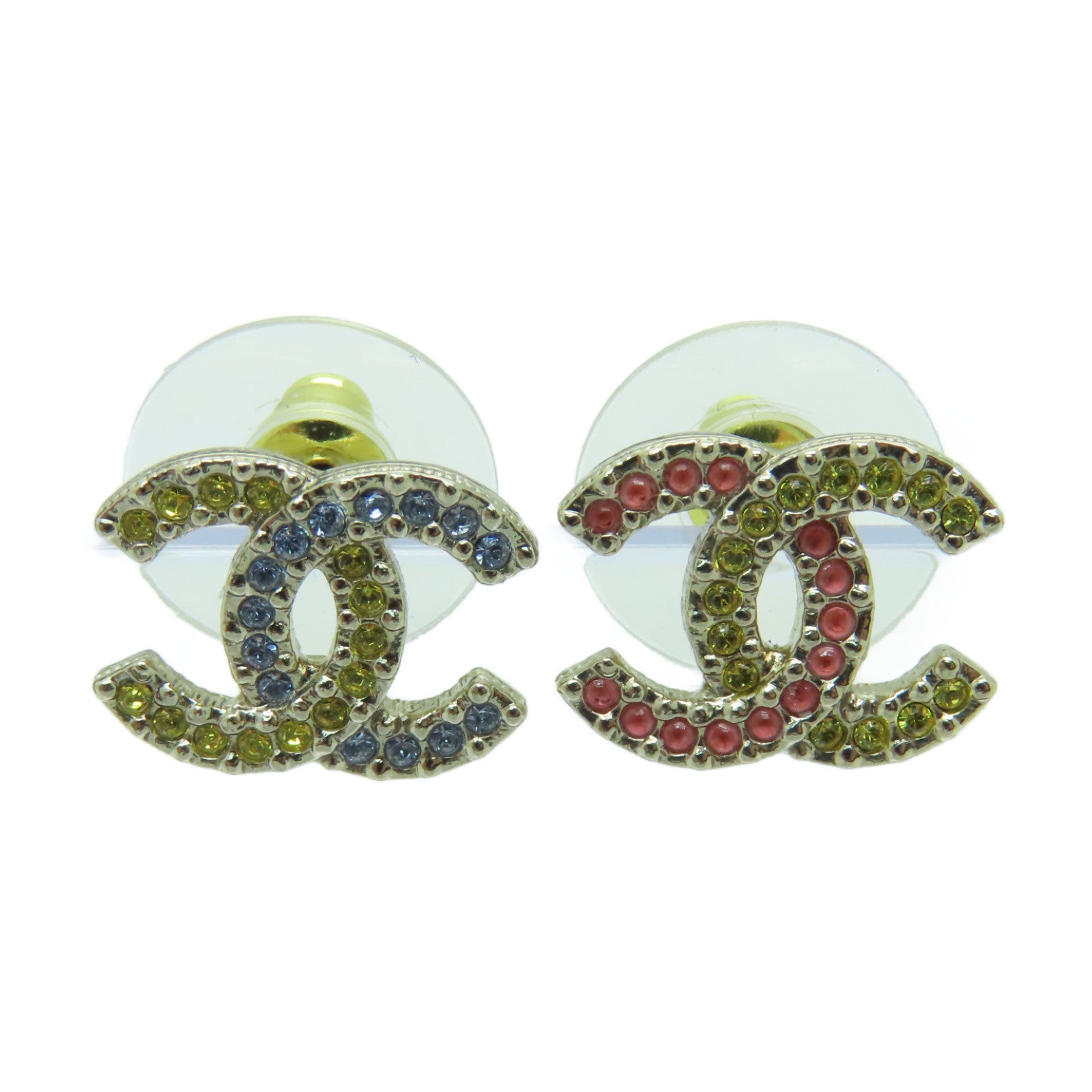 CHANEL 金屬Earrings耳環粉紅色/黃色/藍色