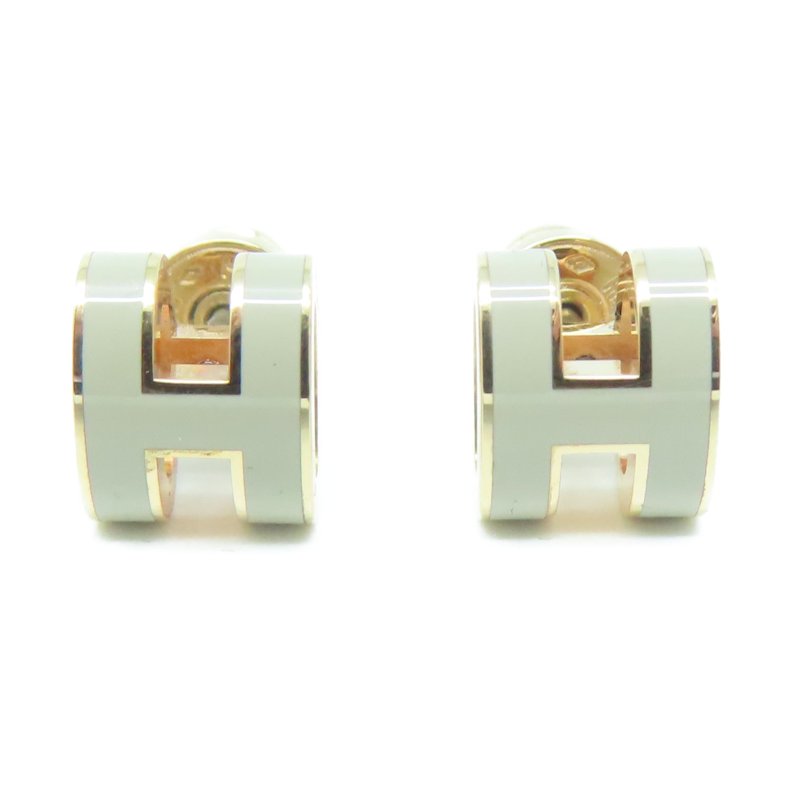 HERMES 金屬Pop H Earrings耳環灰色