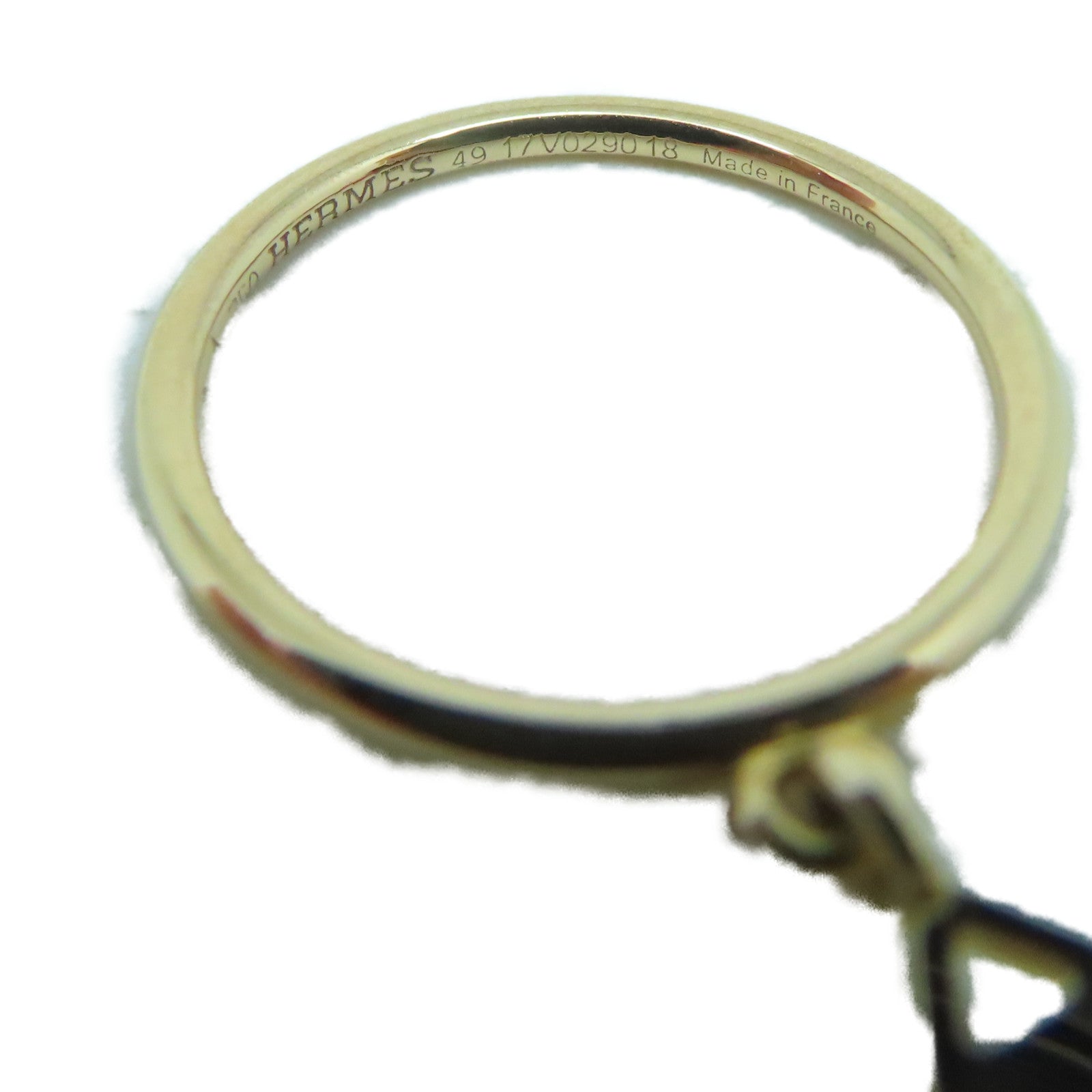 HERMES 18K玫瑰金Ring #49戒指US#4.75玫瑰金色