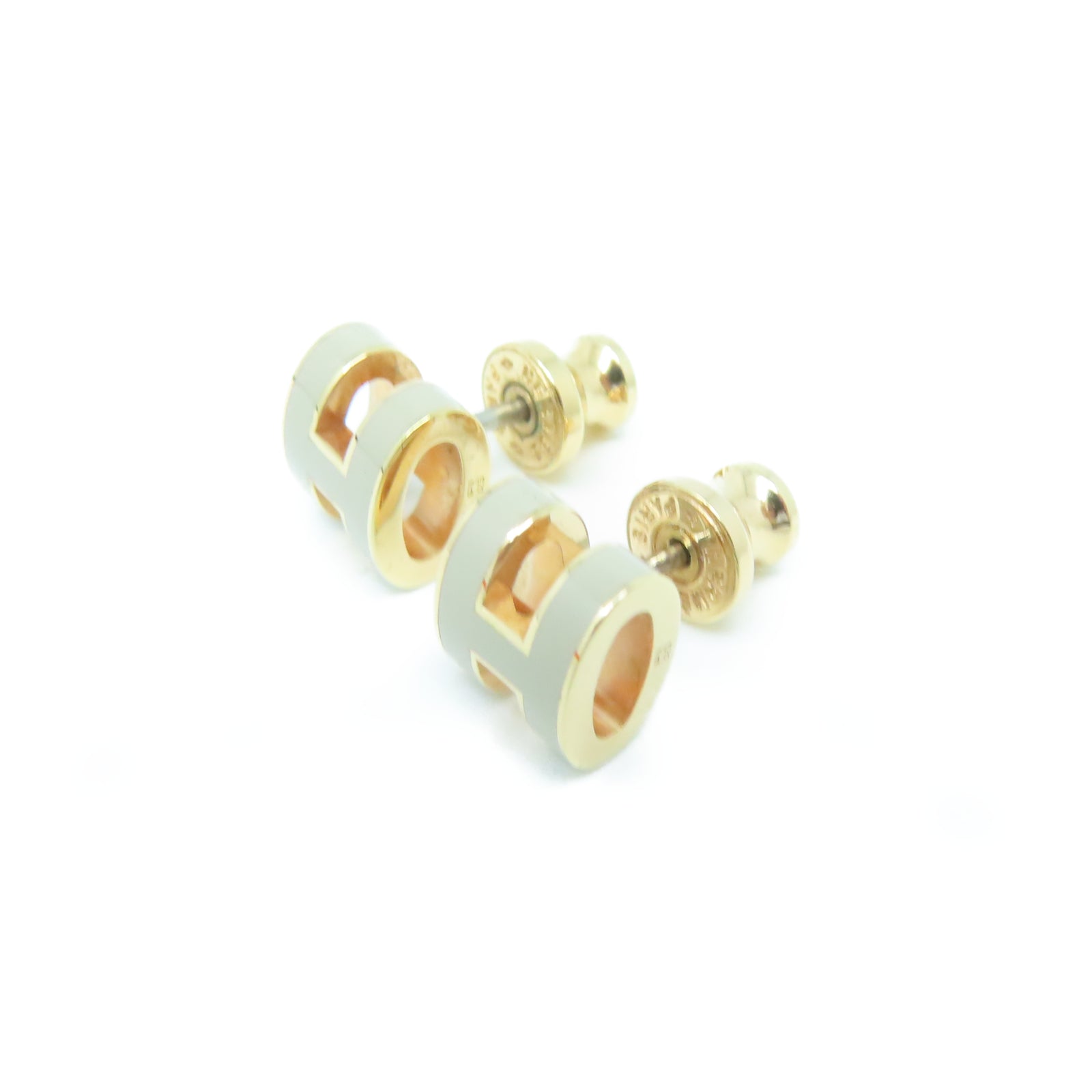 HERMES 金屬Pop H Earrings耳環灰色