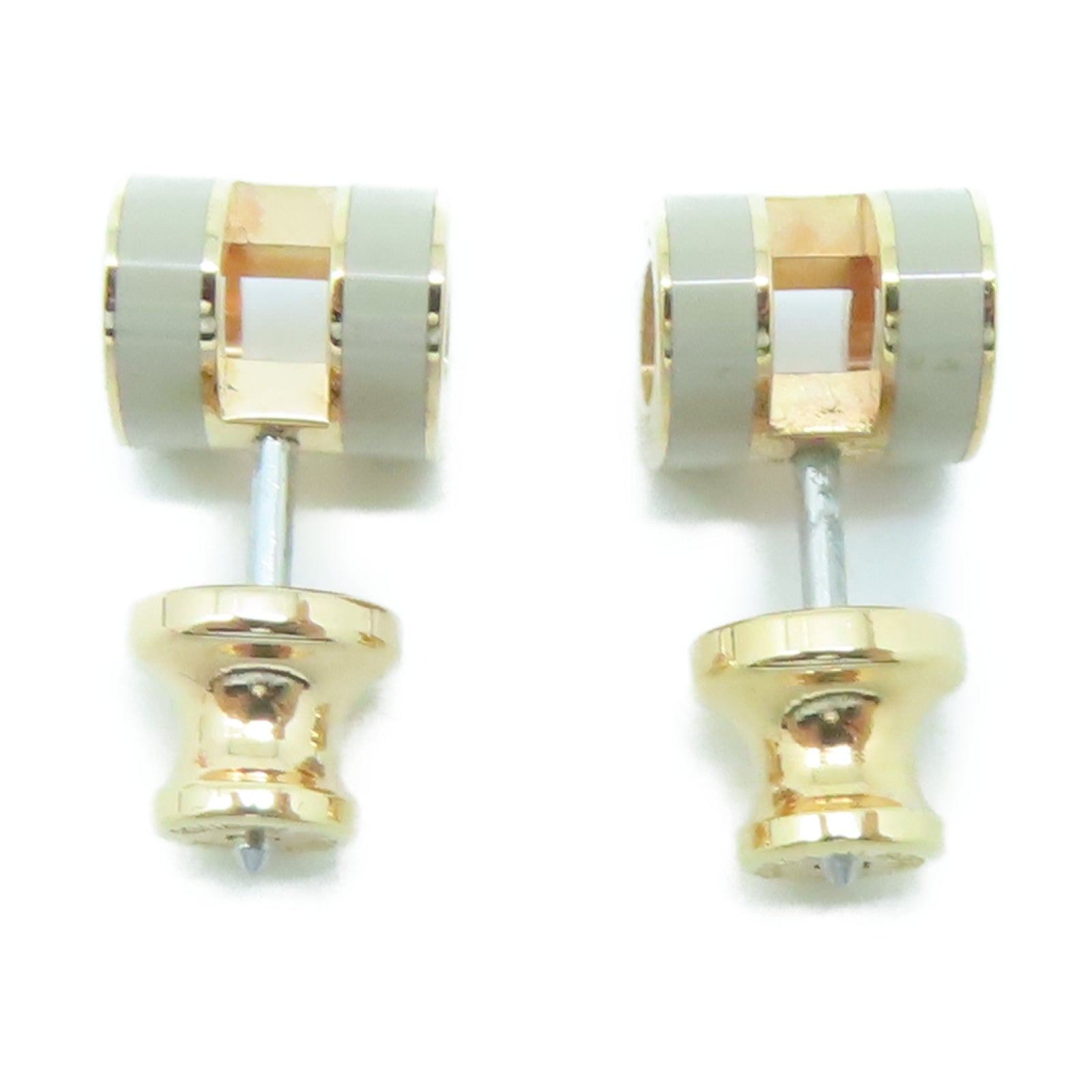 HERMES 金屬Pop H Earrings耳環灰色